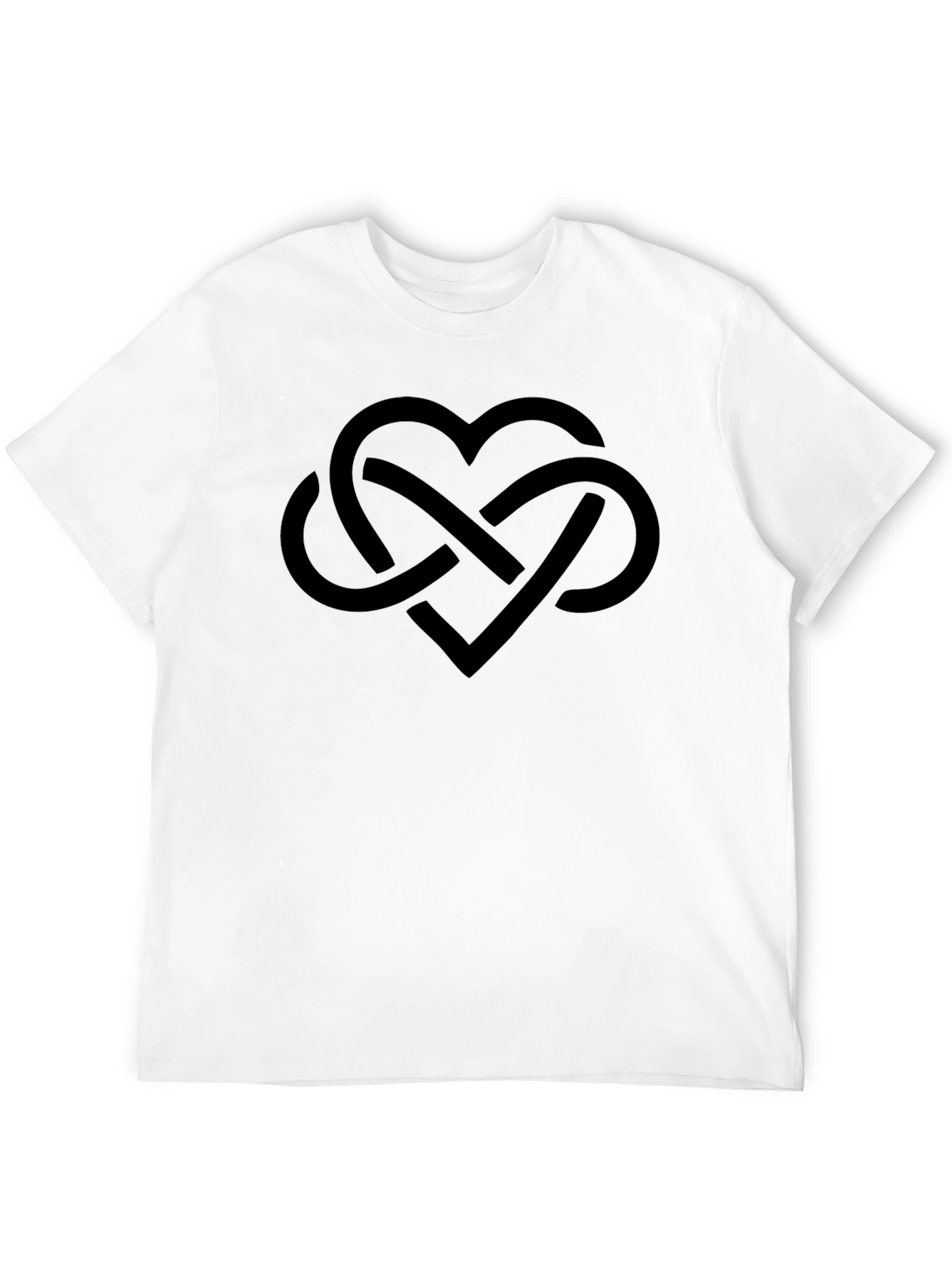 Black Heart Infinity Knot Graphic Tee - Unisex Soft Cotton T-Shirt view 12