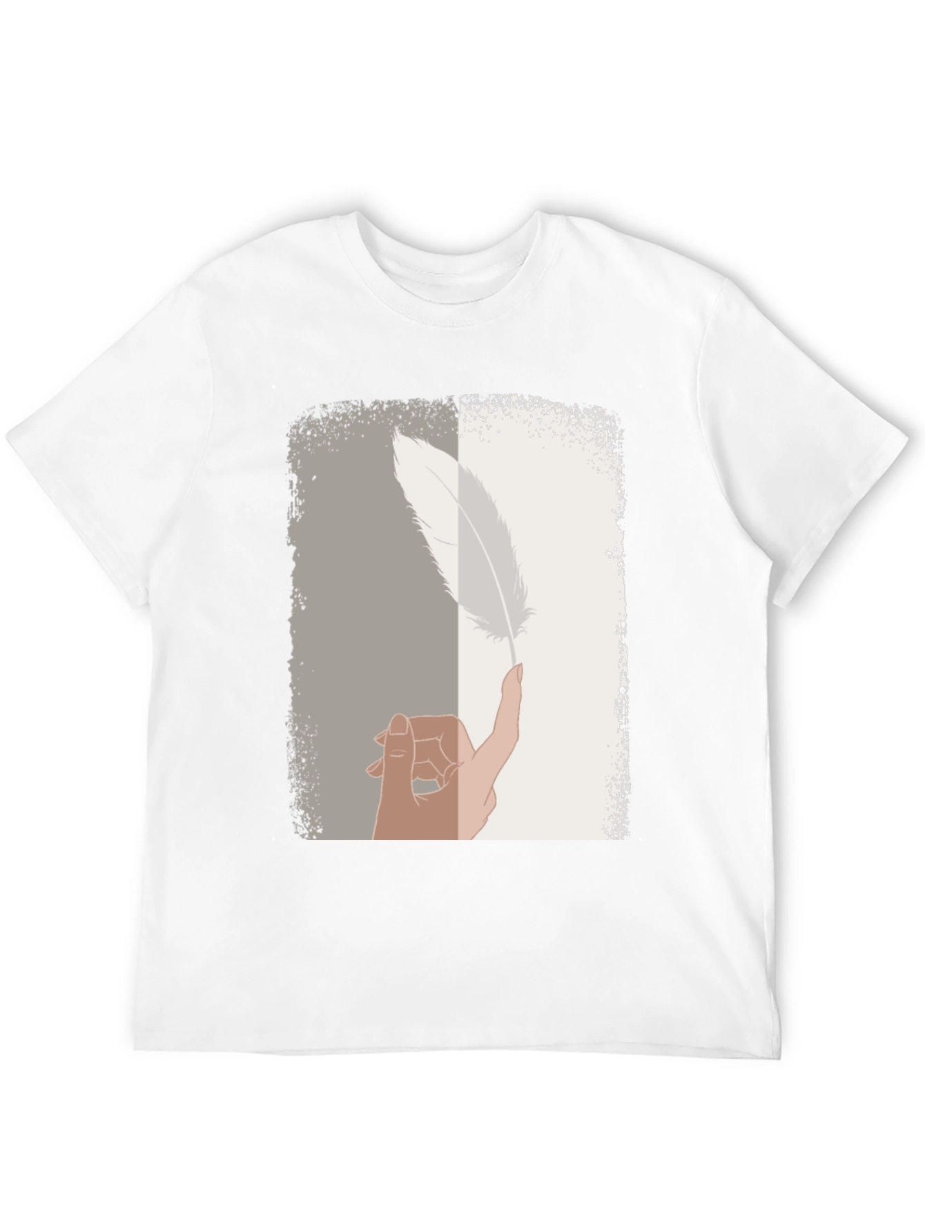 Black Feather Balance Graphic Tee - Casual Cotton Shirt view 12