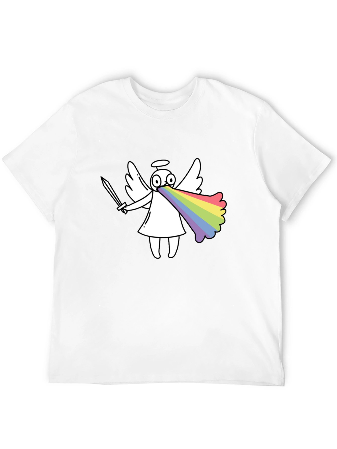 Black Rainbow Angel Graphic T-Shirt view 12