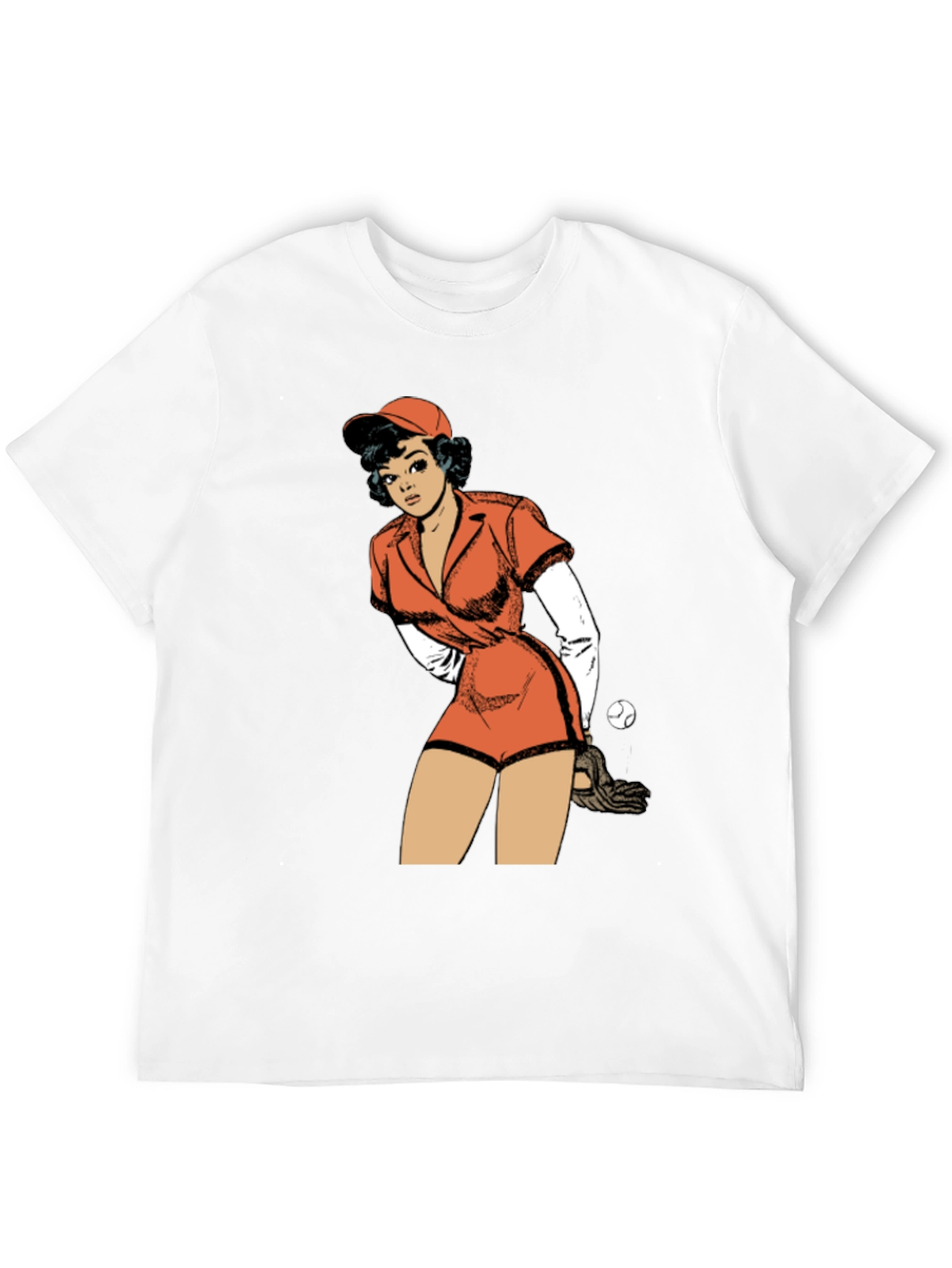 Black Retro Baseball Girl Graphic T-Shirt view 12