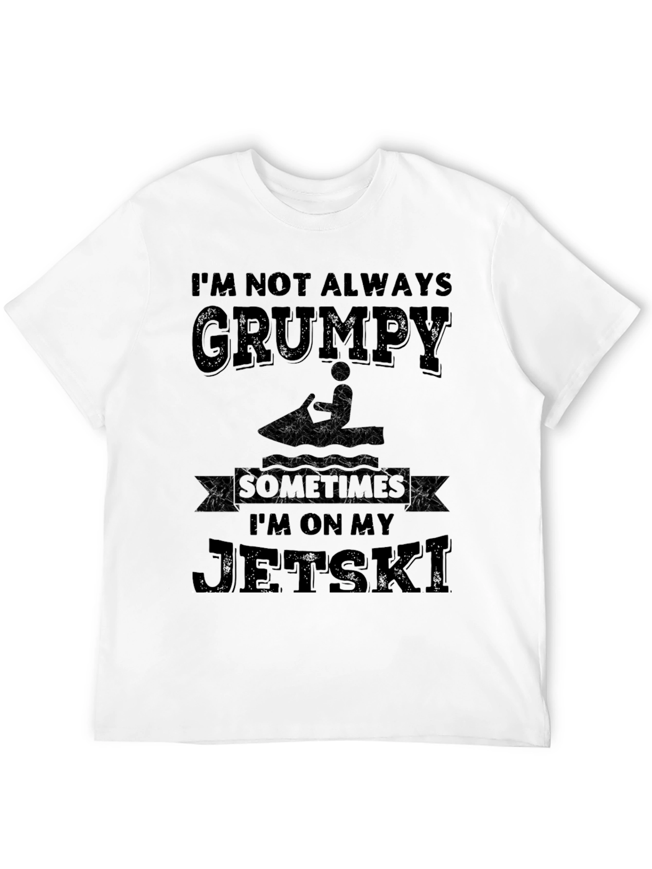 Black Grumpy Jet Ski Graphic T-Shirt view 12