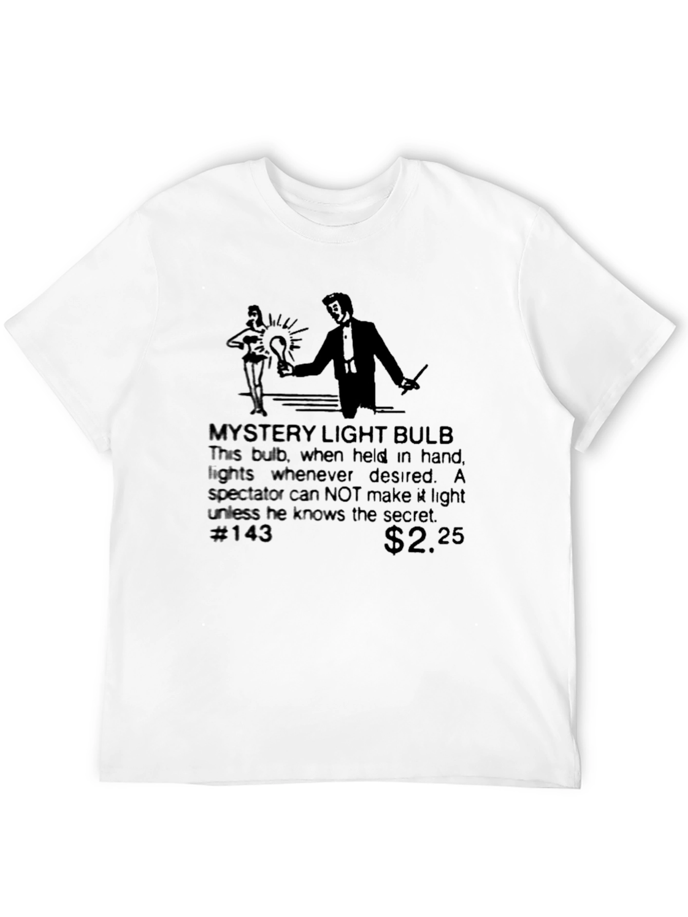 Black Mystery Light Bulb T-Shirt - Magic Trick Tee view 12