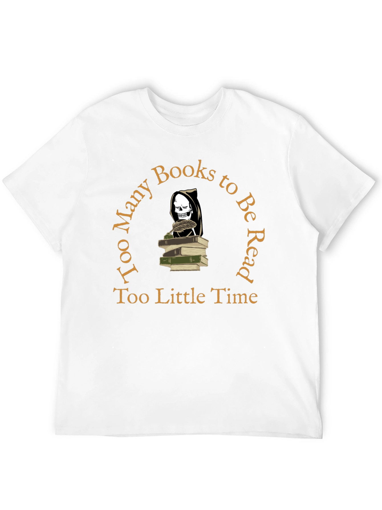 Black Grim Reader T-Shirt - Too Many Books, Too Little Time view 12