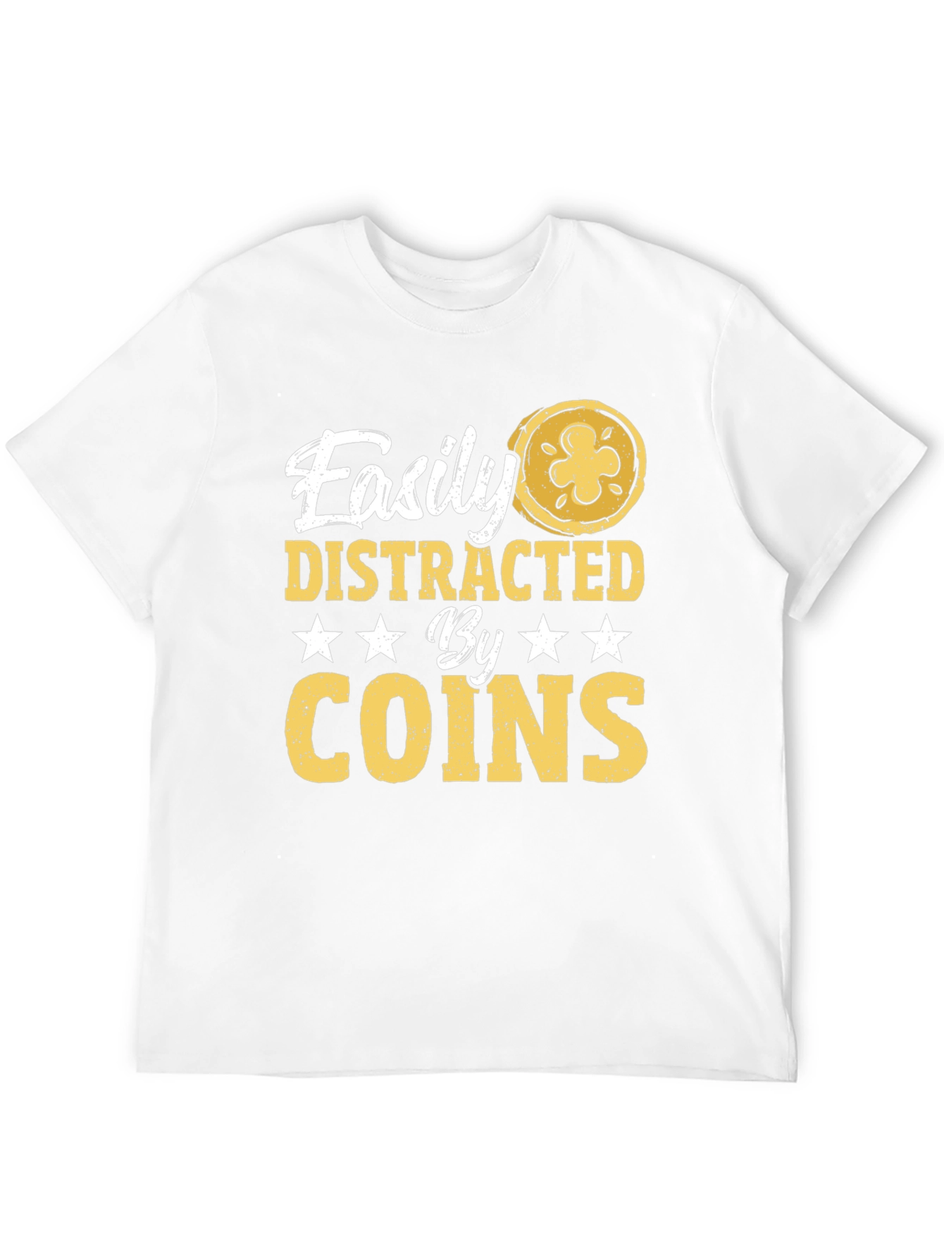 Black Easily Distracted by Coins - Graphic T-Shirt view 12