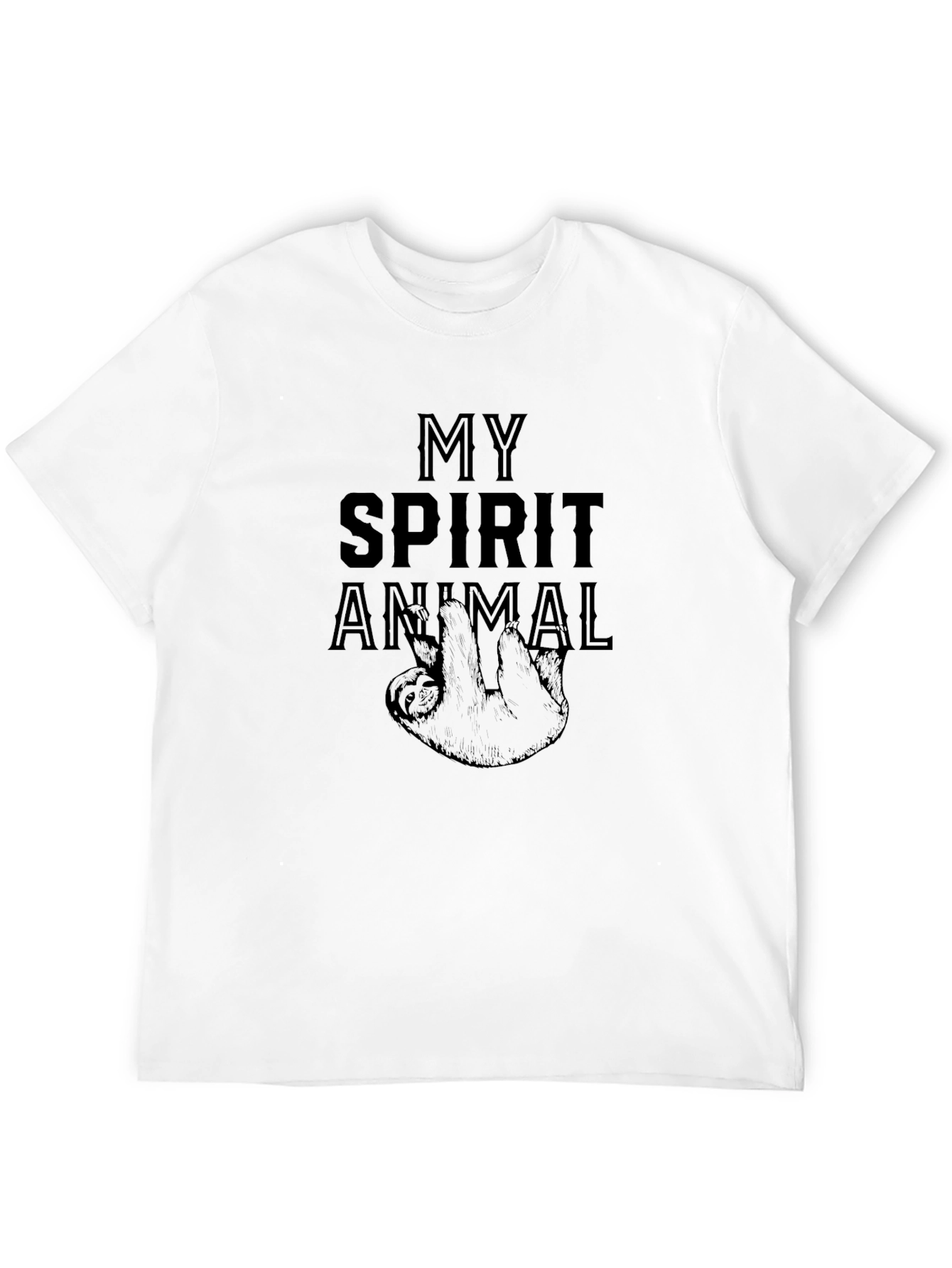 Black My Spirit Animal Sloth Graphic T-Shirt view 12