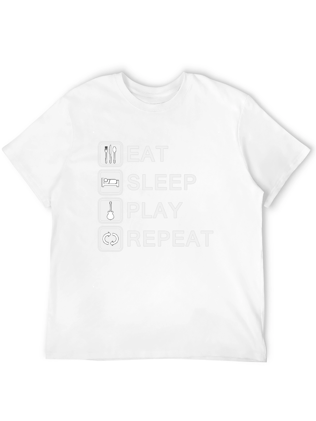 Black Eat Sleep Play Repeat Black Graphic Tee Shirt view 12