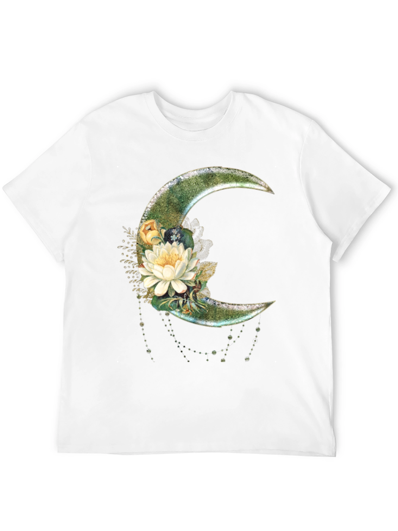 Black Floral Moon Graphic T-Shirt - Stylish Crescent Design view 12