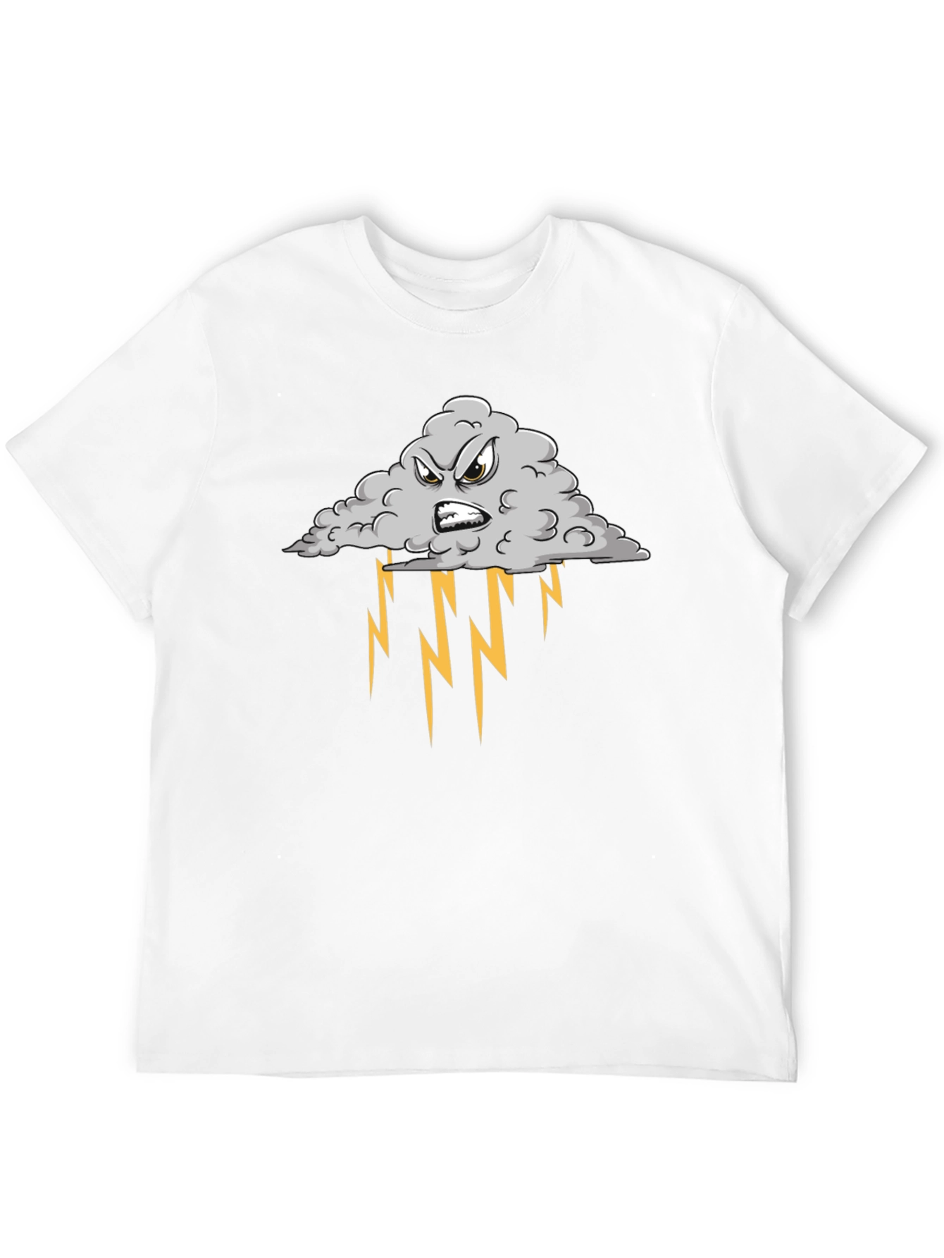 Black Storm Cloud Graphic Tee - Black Cotton T-Shirt view 12
