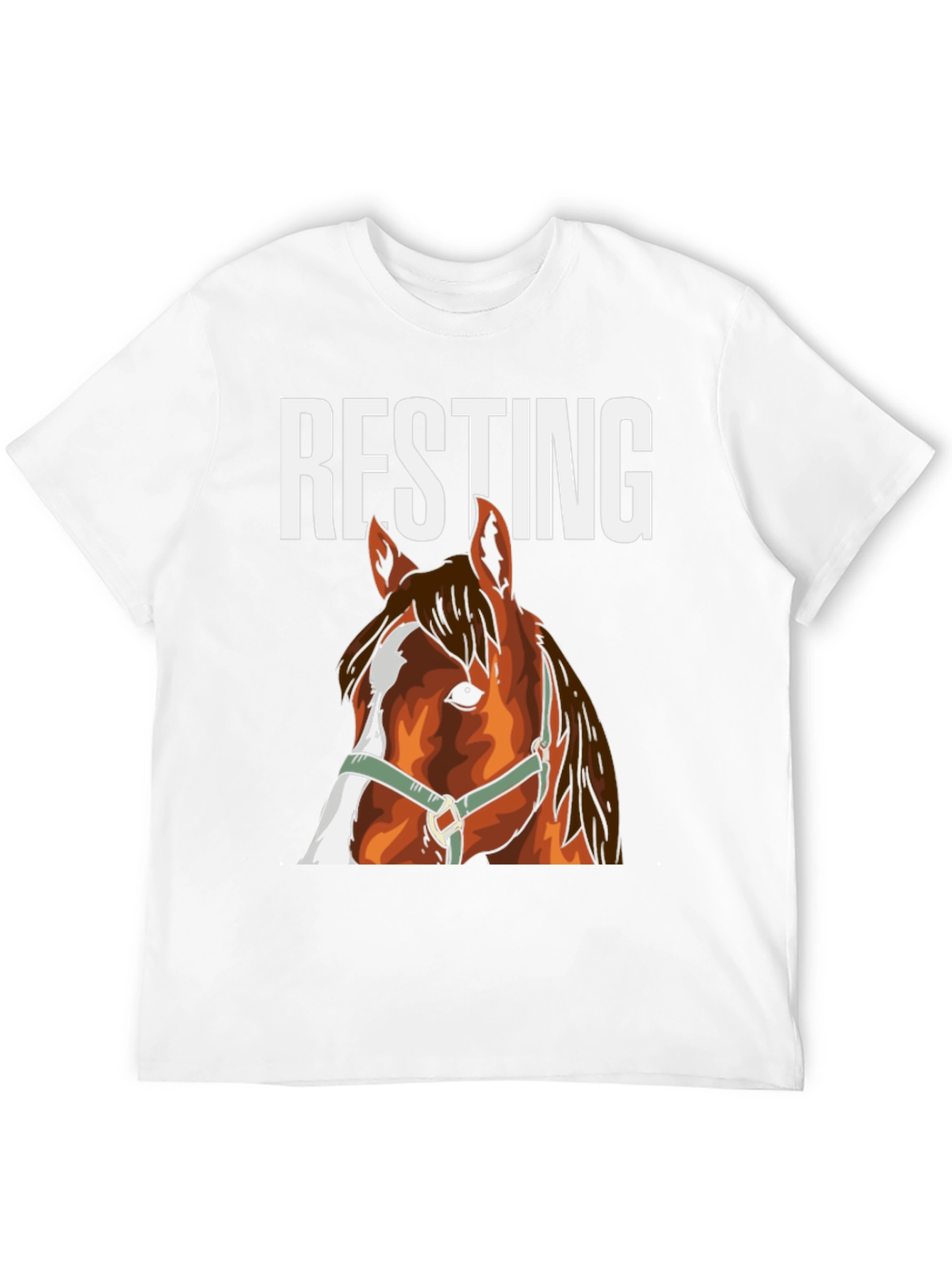 Black Resting Horse Face Graphic Tee view 12