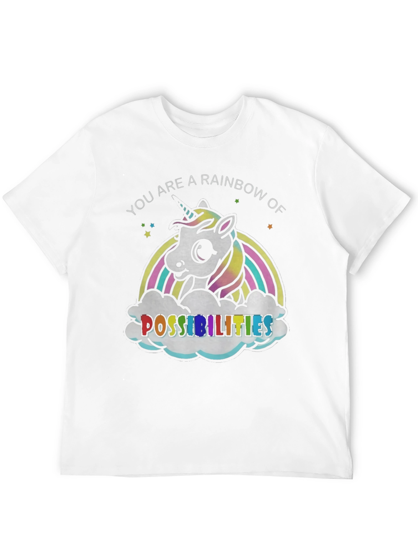 Black Rainbow Unicorn Possibilities Graphic Tee view 12