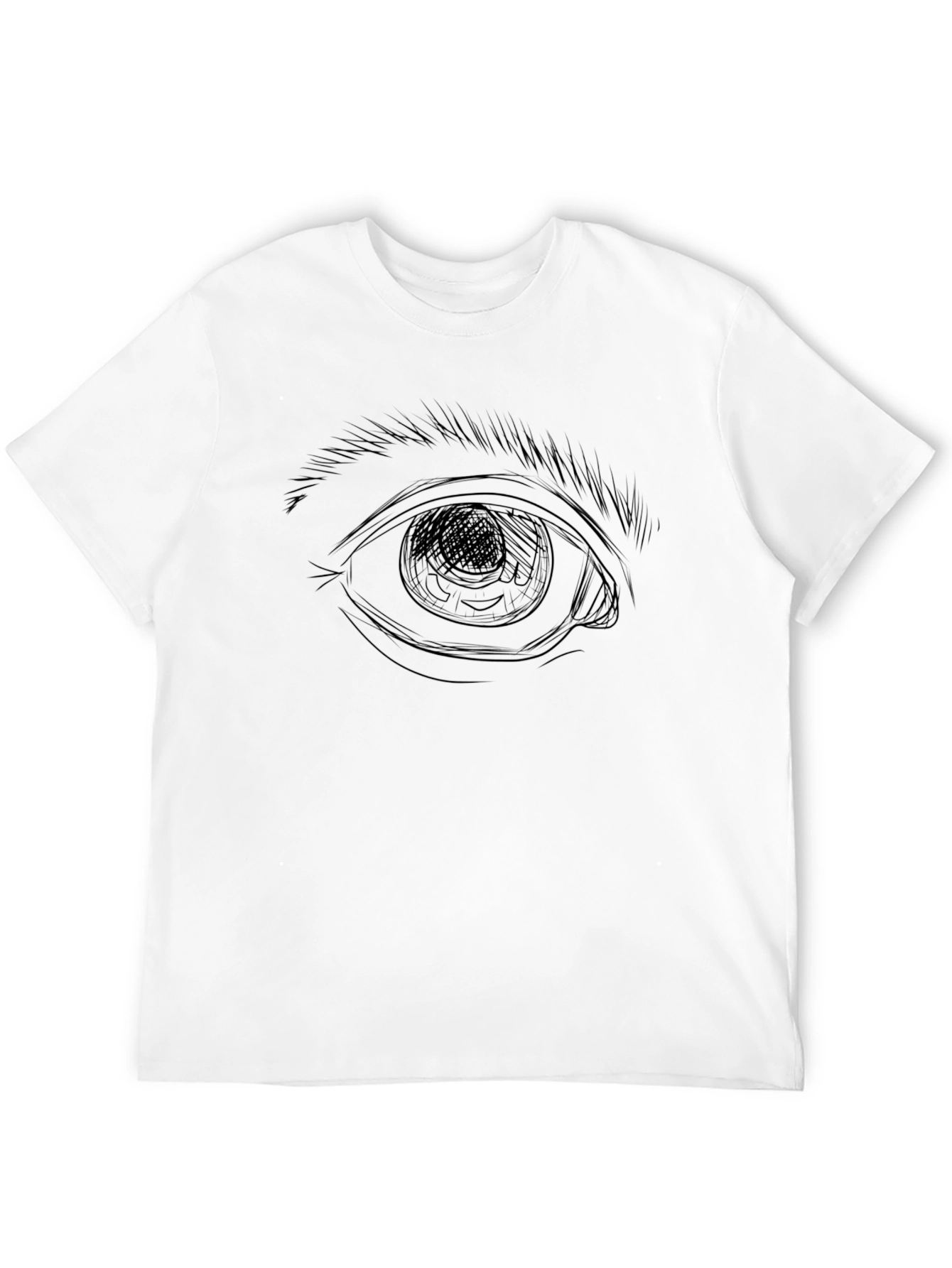 Black Eye Sketch Black T-Shirt - Modern Graphic Tee view 12