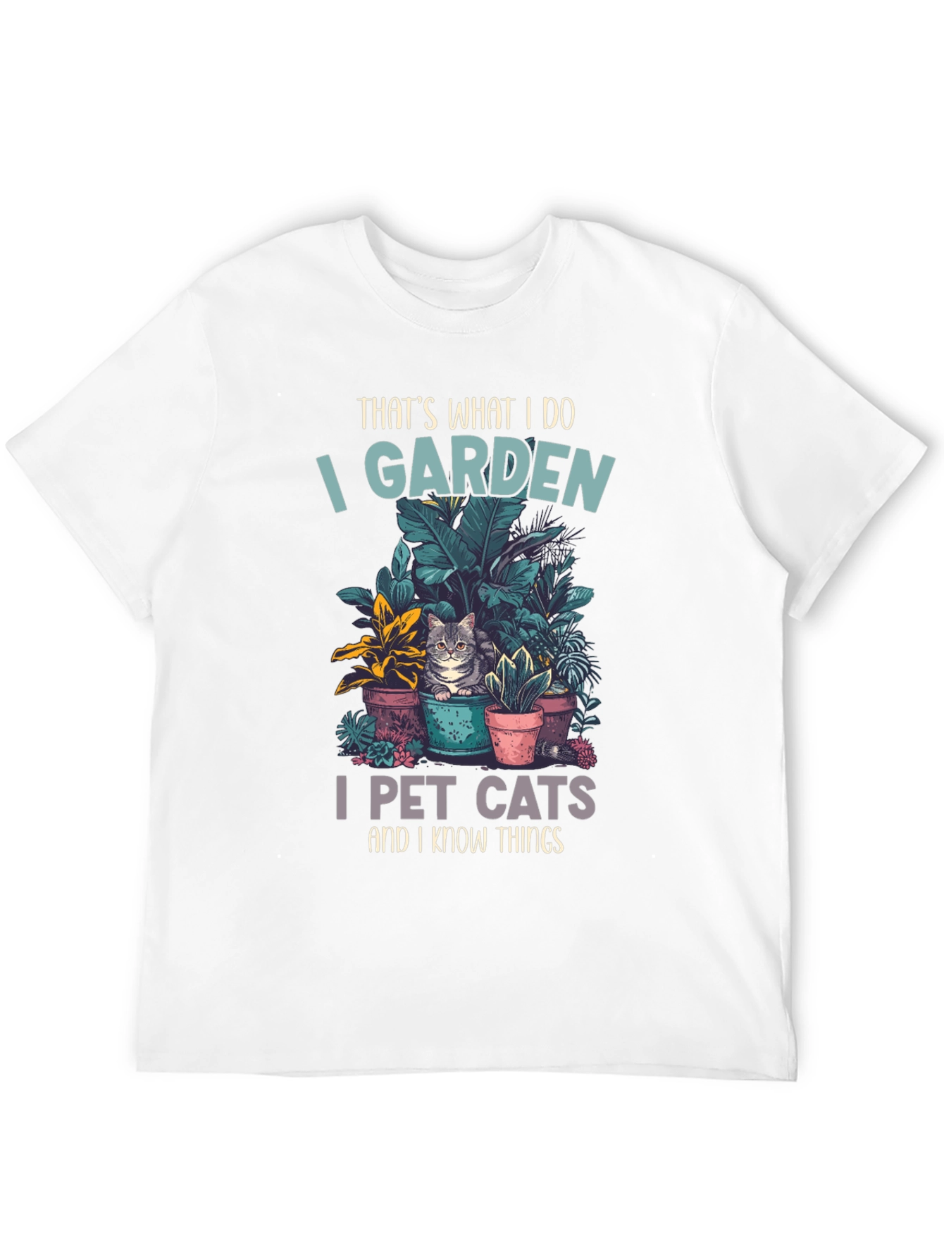 Black Gardening and Cat Lover T-Shirt view 12