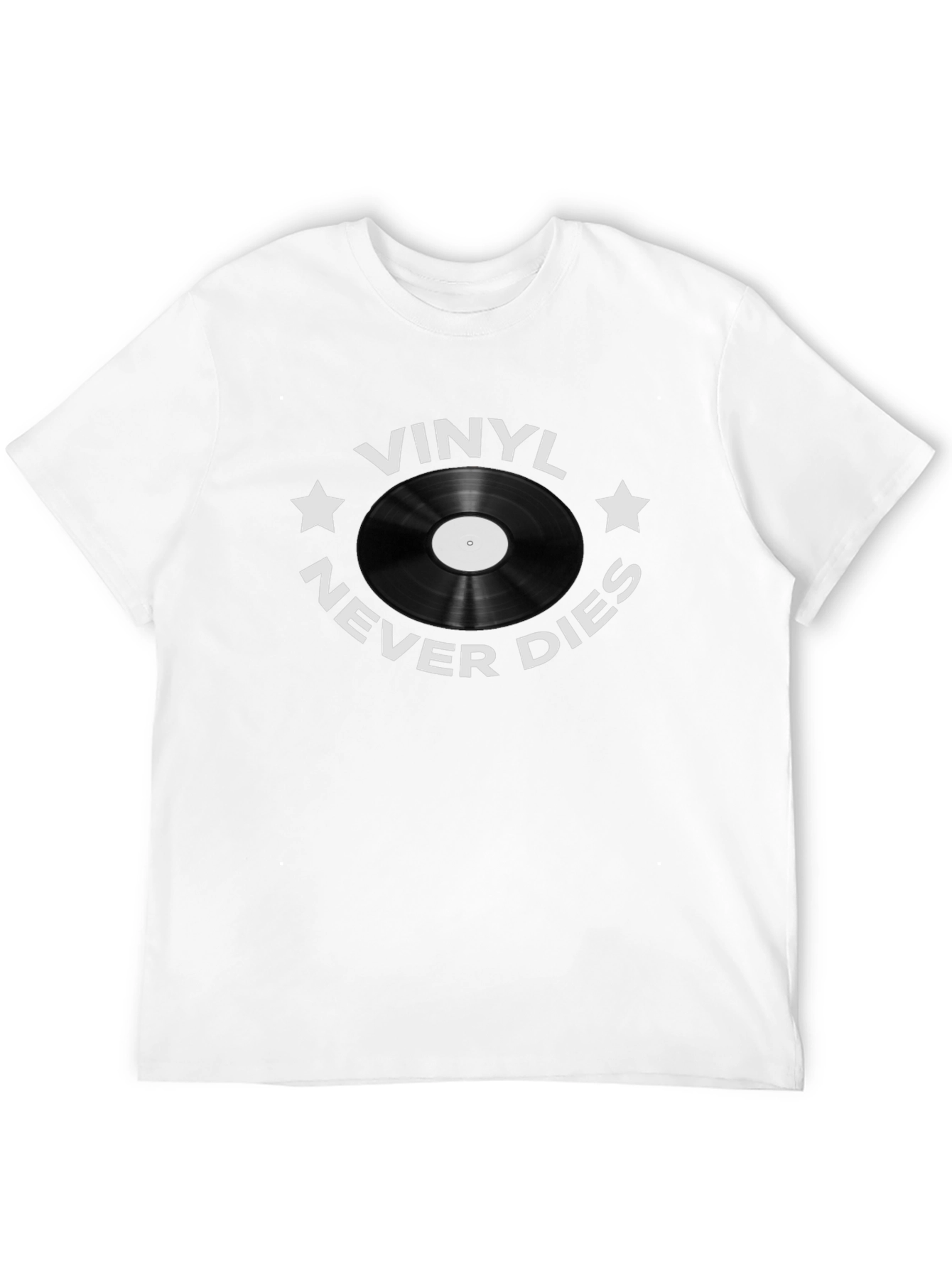 Black Vinyl Never Dies Graphic Tee - Music Lover T-Shirt view 12