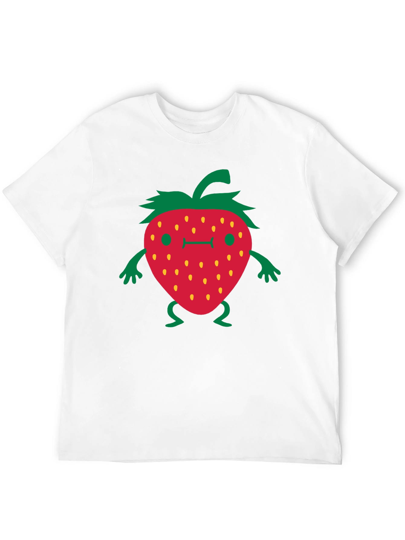 Black Funny Strawberry Cartoon Black T-Shirt view 12