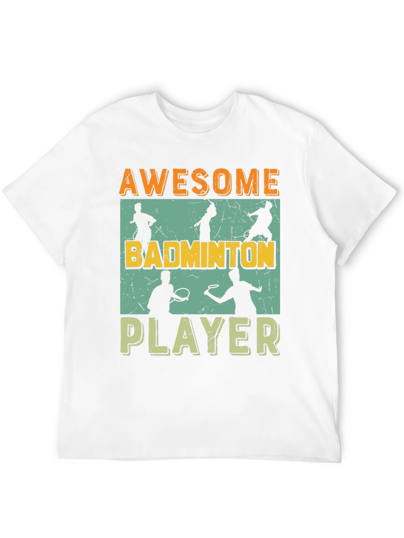 Black Awesome Badminton Player Graphic Tee view 12