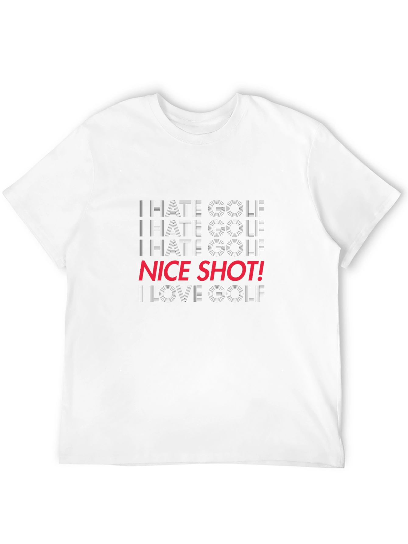 Black Funny Golf T-Shirt - I Hate Golf, Nice Shot! view 12