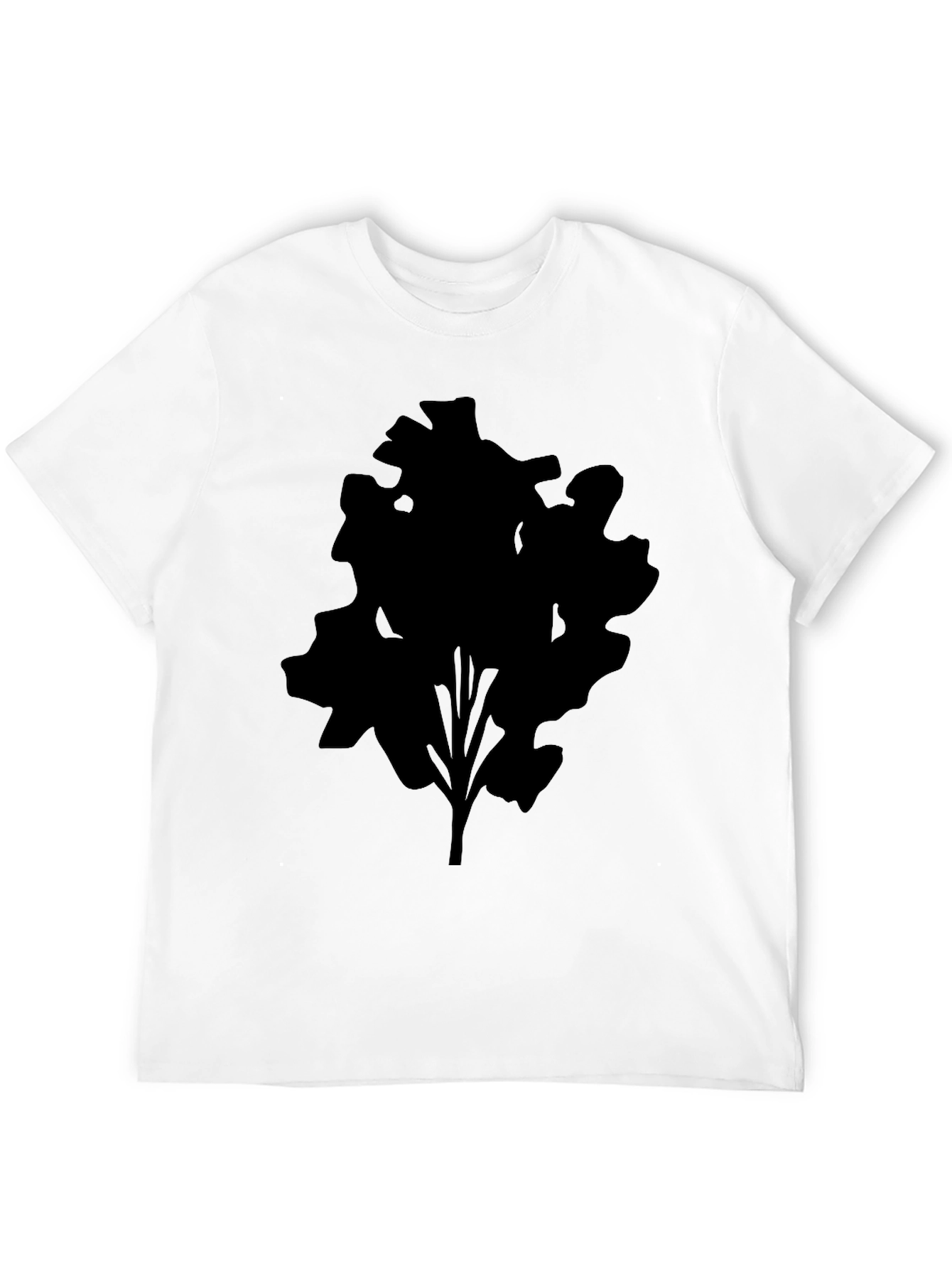 Black Men's Black T-Shirt with Abstract Tree Silhouette Design view 12