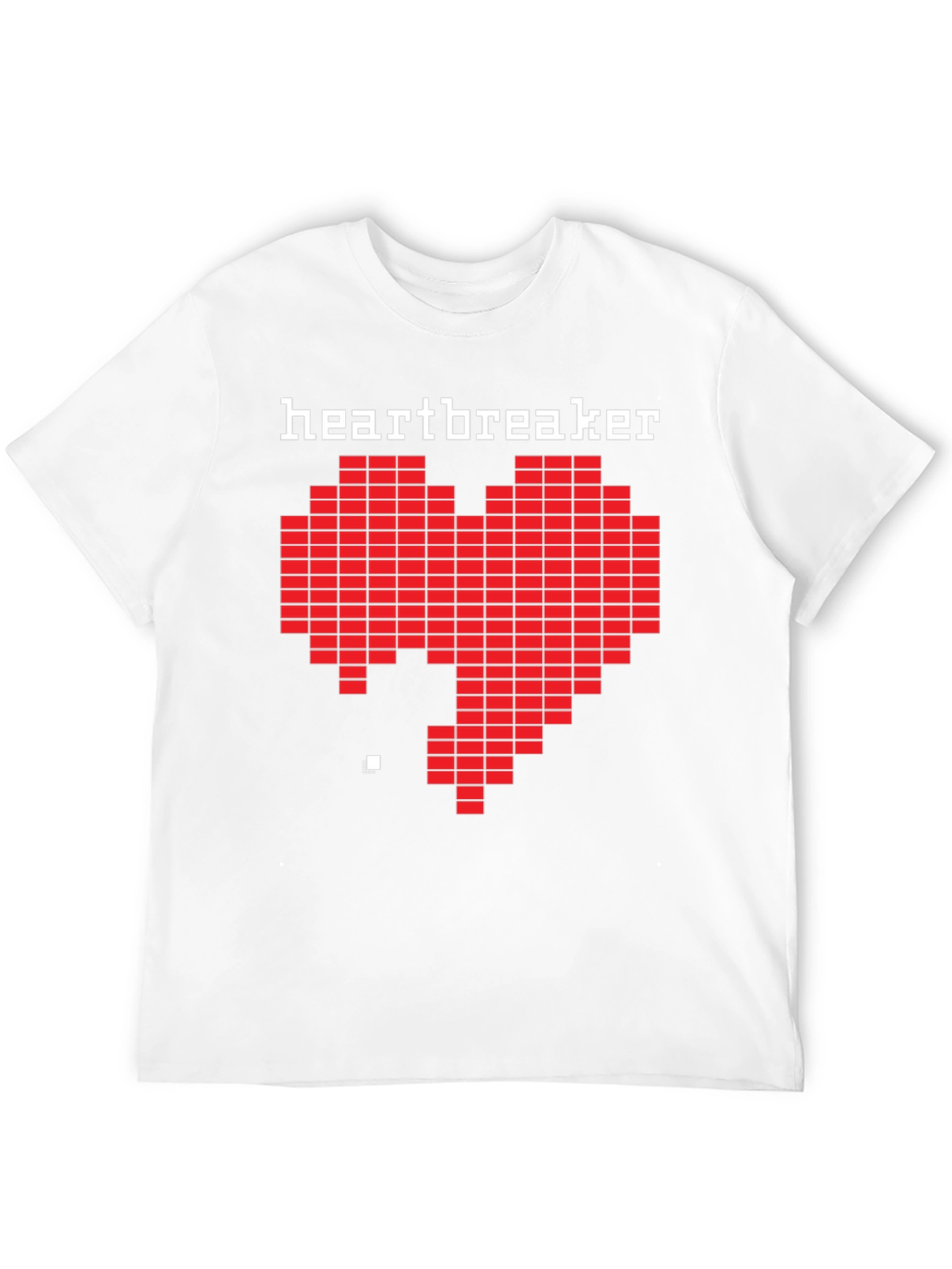 Black Heartbreaker Pixel Art Graphic Black T-Shirt view 12