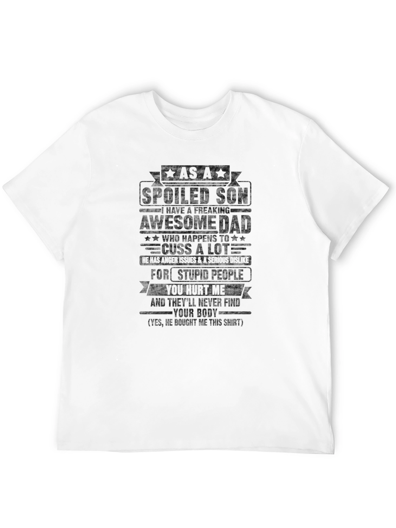 Black Spoiled Son Awesome Dad Black Graphic Tee view 12