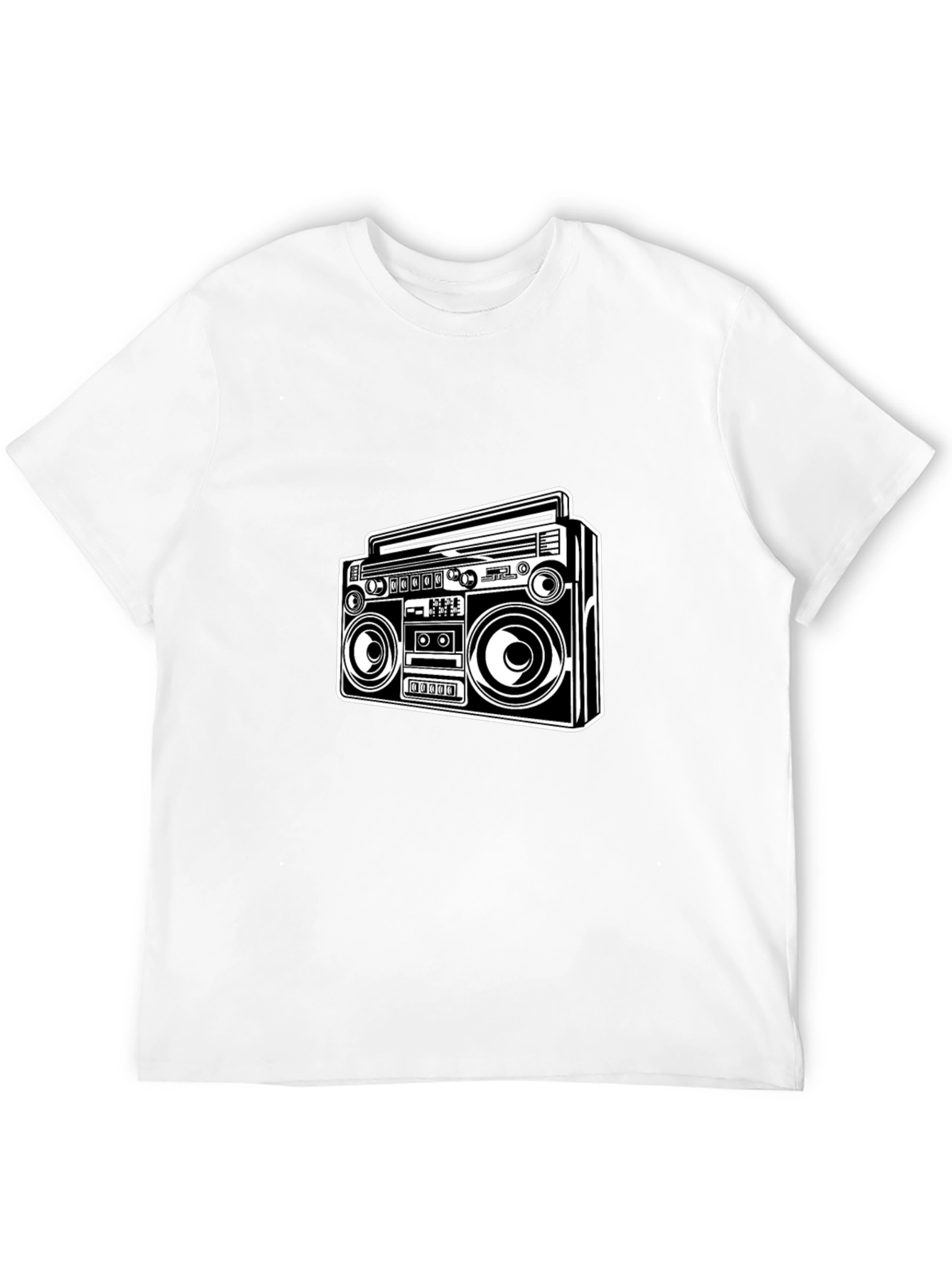 Black Retro Boombox Graphic Tee - Classic Black T-Shirt view 12