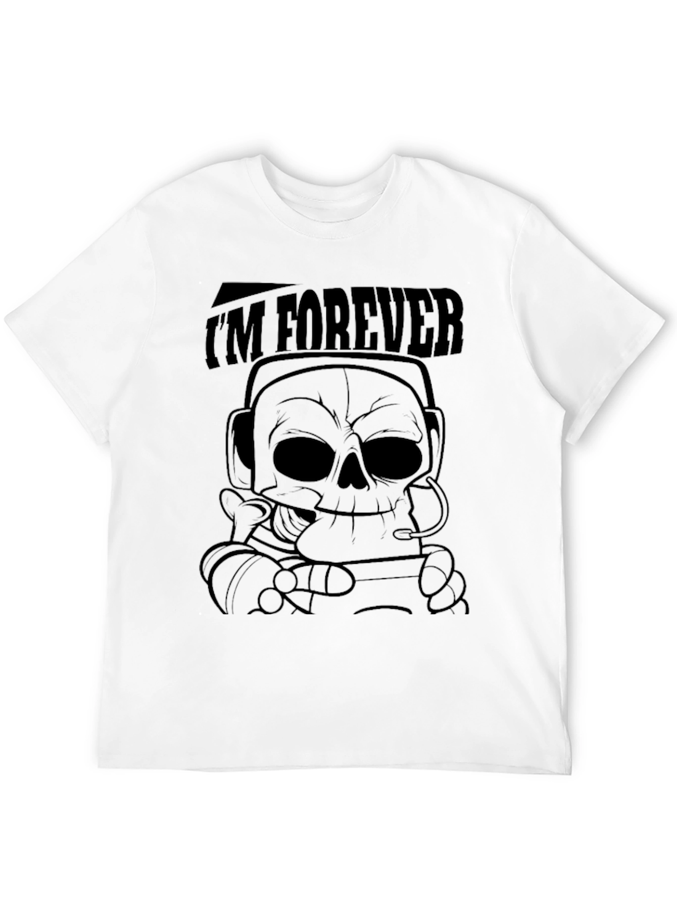 Black I'm Forever Skull Graphic Black T-Shirt view 12