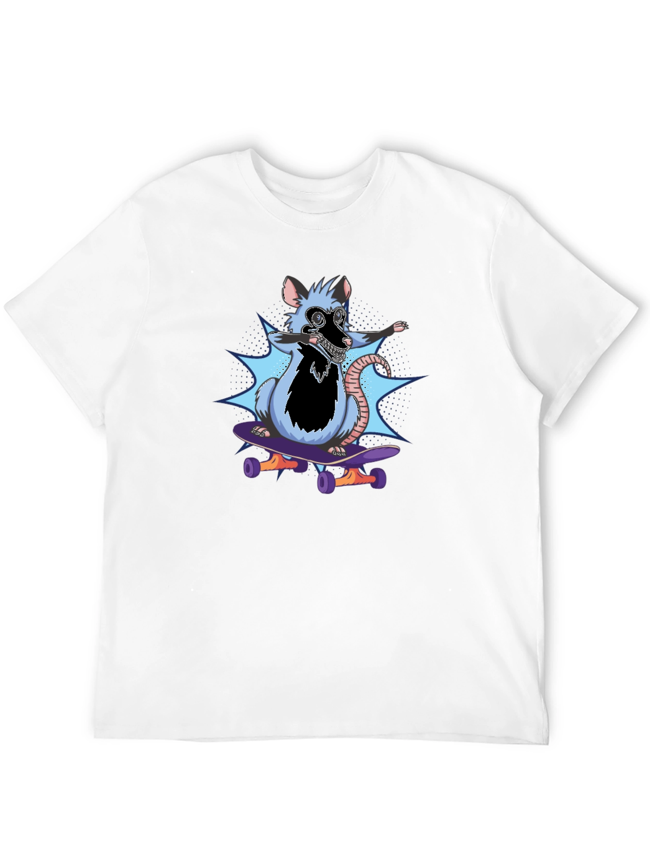 Black Skateboarding Rat T-Shirt - Cool Graphic Tee view 12