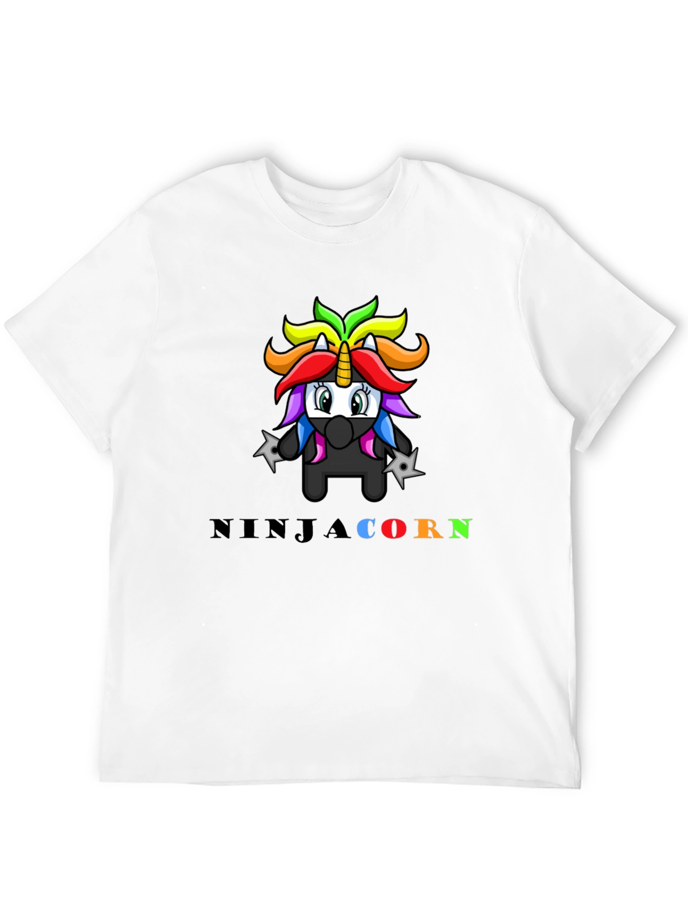 Black Ninja Unicorn Graphic T-Shirt view 12