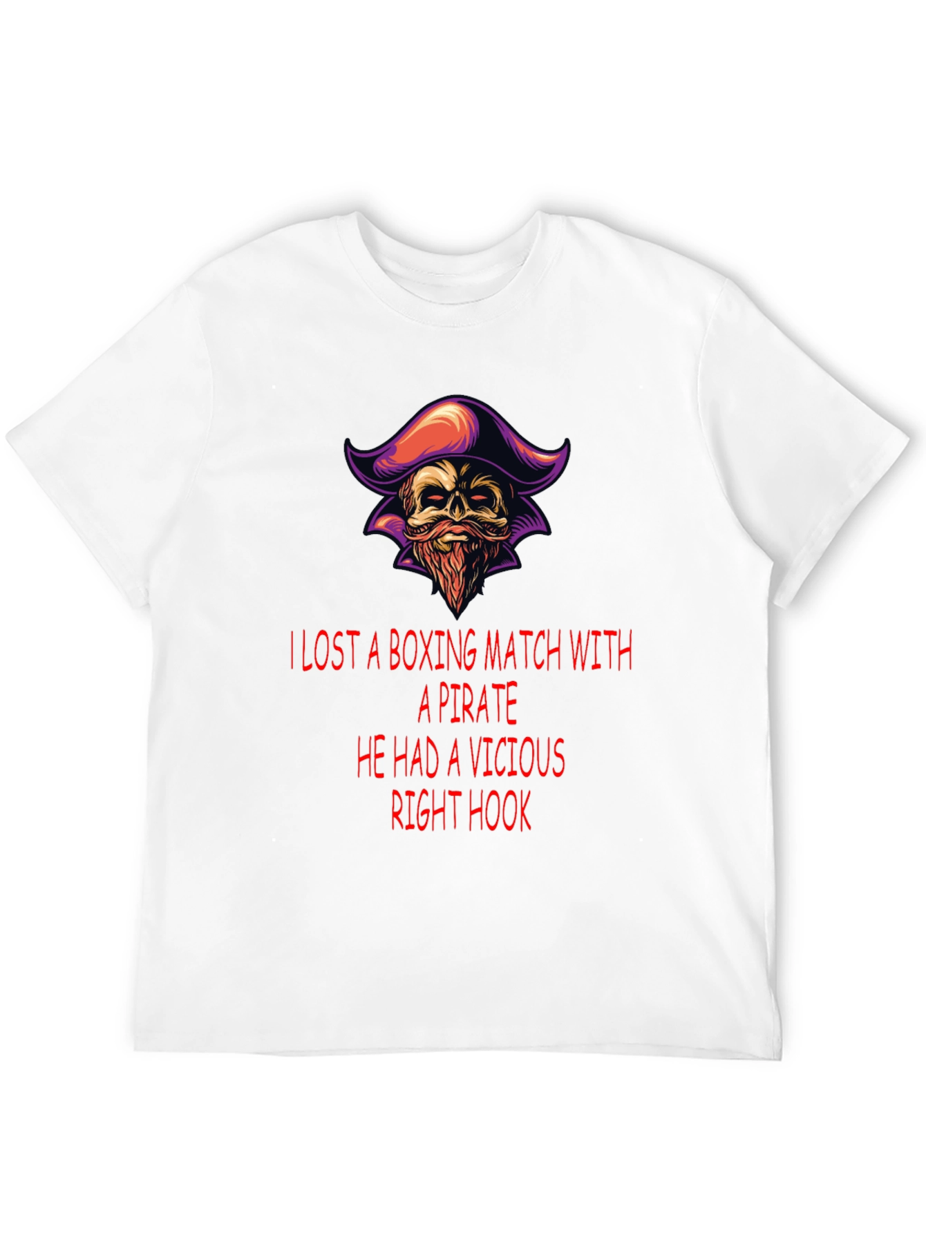Black Pirate Boxing Match T-Shirt: Vicious Right Hook Tee view 12