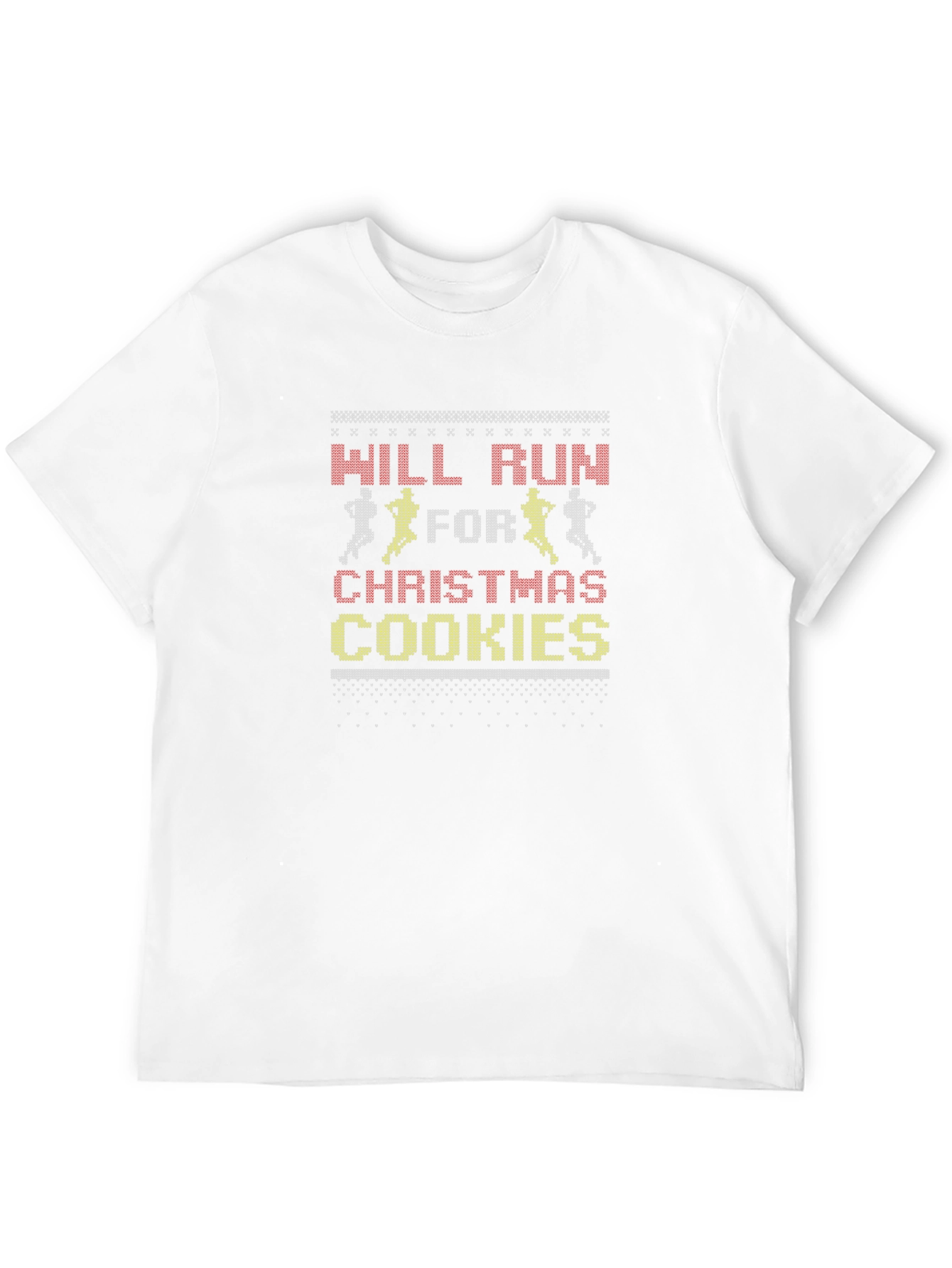 Black Will Run For Christmas Cookies Ugly Festive Holiday T-Shirt view 12