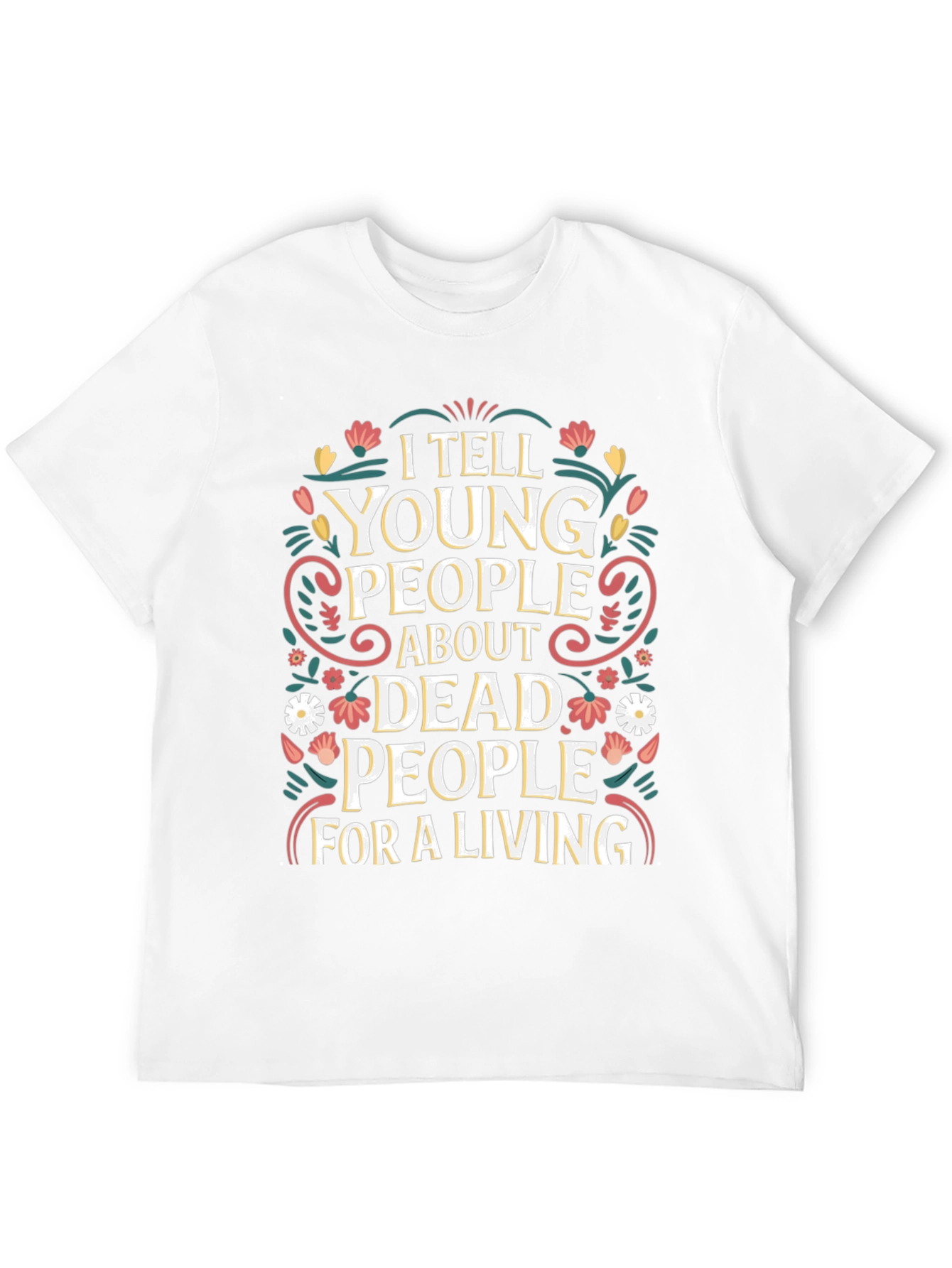 Black I Tell Young People About Dead People T-Shirt view 12