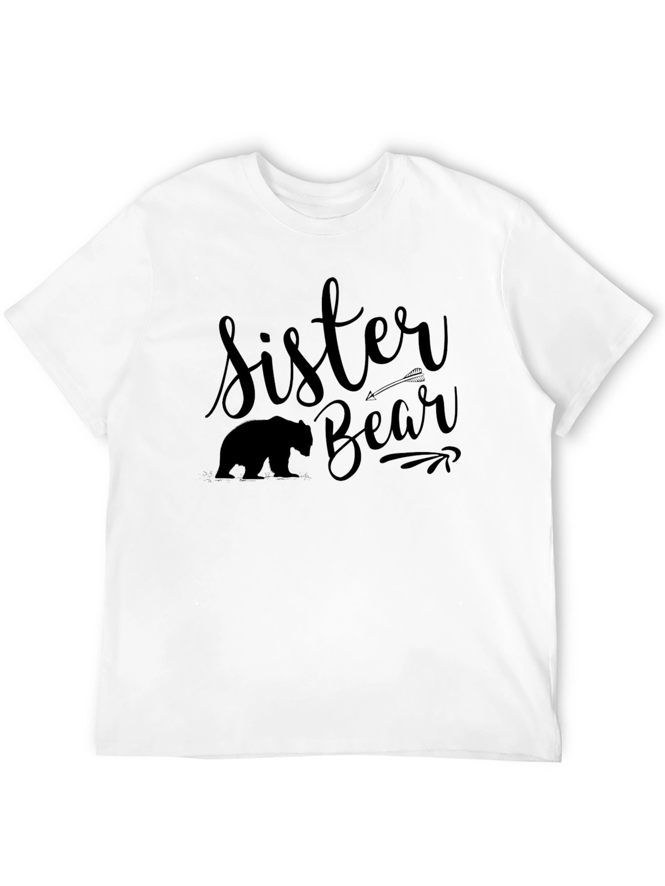 Black Sister Bear Black Graphic T-Shirt view 12