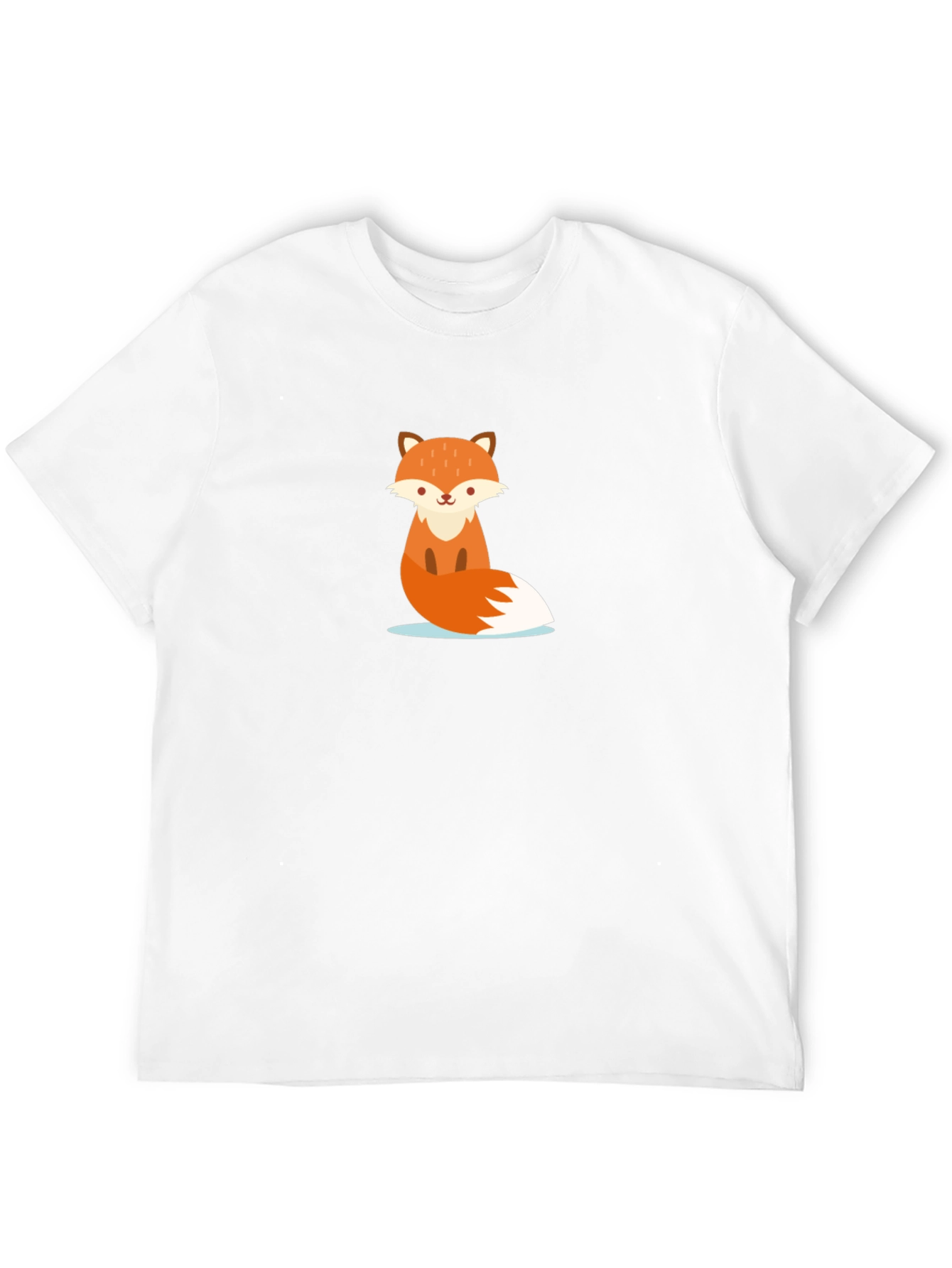 Black Cute Cartoon Fox Black T-Shirt view 12
