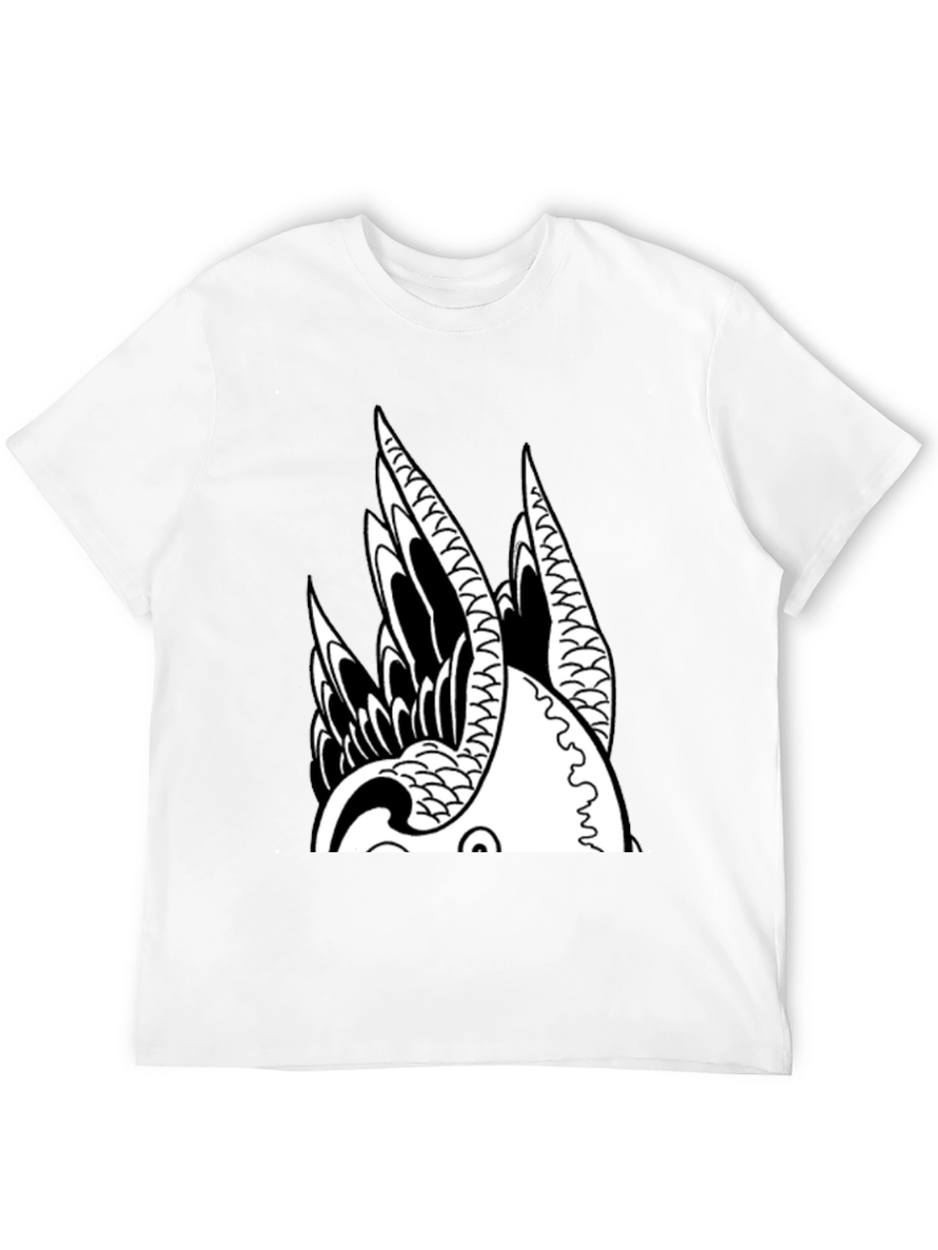 Black Koi Fish Graphic Print Tee view 12