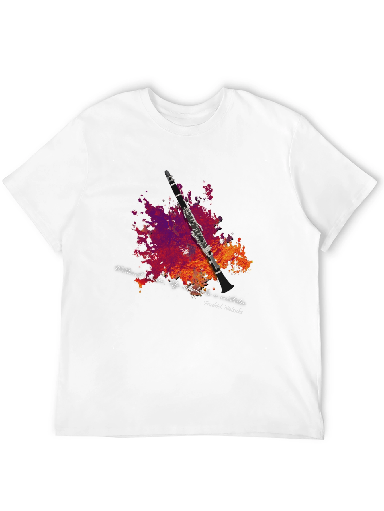 Black Music Lover T-Shirt - Clarinet Design view 12