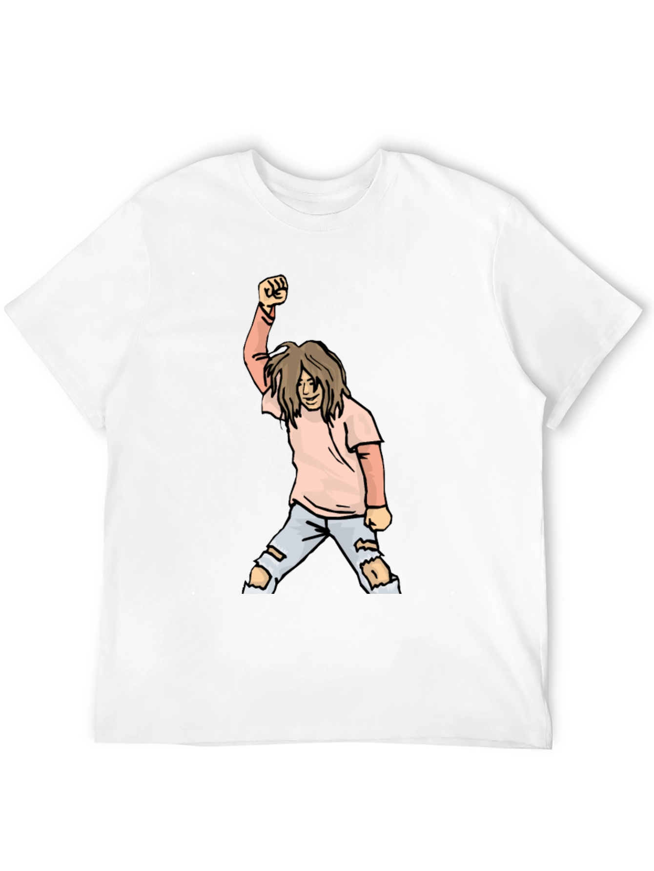 Black Graphic Tee - Cartoon Punk Rocker Fist view 12