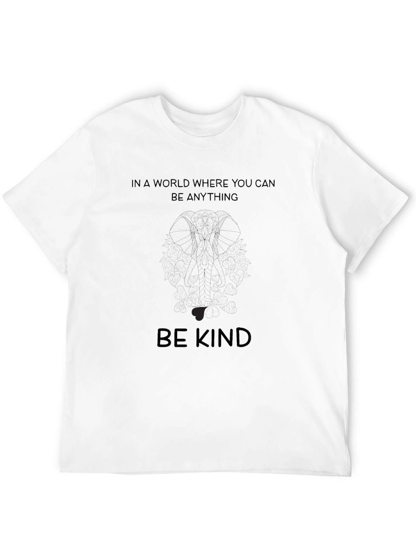 Black Be Kind Graphic Tee - Inspirational Message T-Shirt view 12