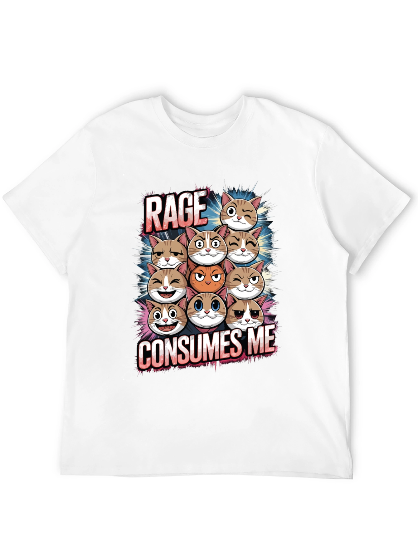 Black Rage Consumes Me Cats Graphic T-Shirt view 12