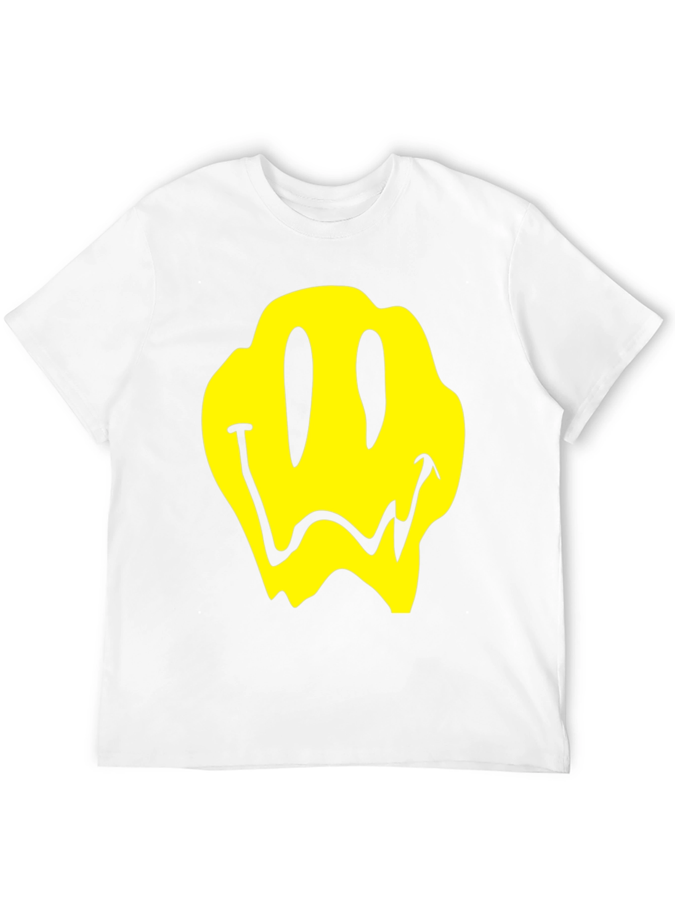 Black Melting Smiley Face Graphic T-Shirt view 12