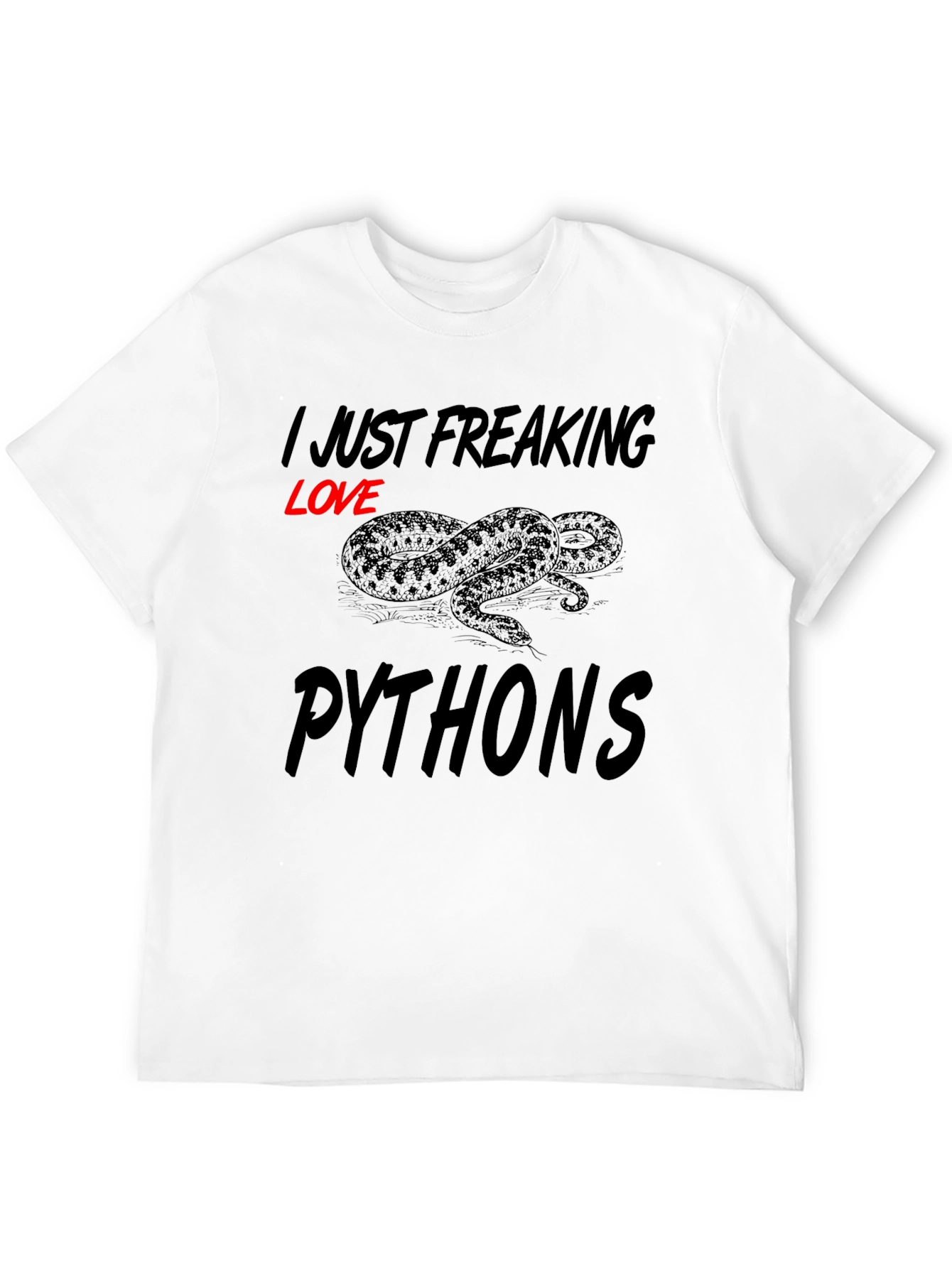 Black I Just Freaking Love Pythons Graphic Tee view 12