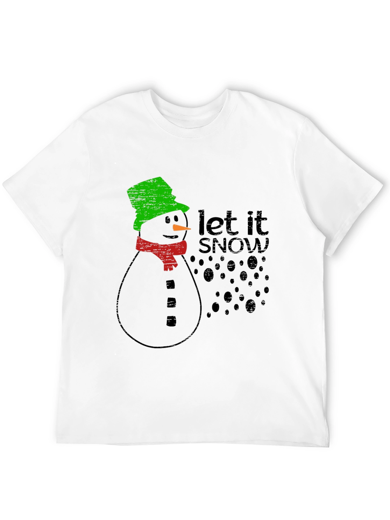 Black Let It Snow T-Shirt - Festive Holiday Apparel view 12