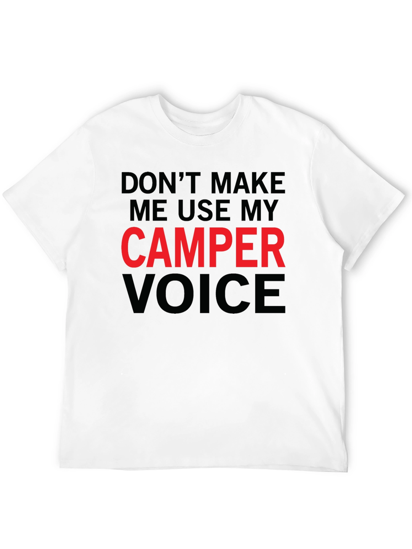 Black Camper Voice T-Shirt - Funny Camping Tee view 12