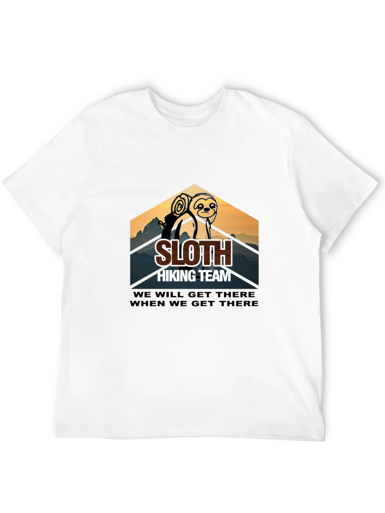 Black Sloth Hiking Team T-Shirt - Men's Black Crew Neck Tee view 12