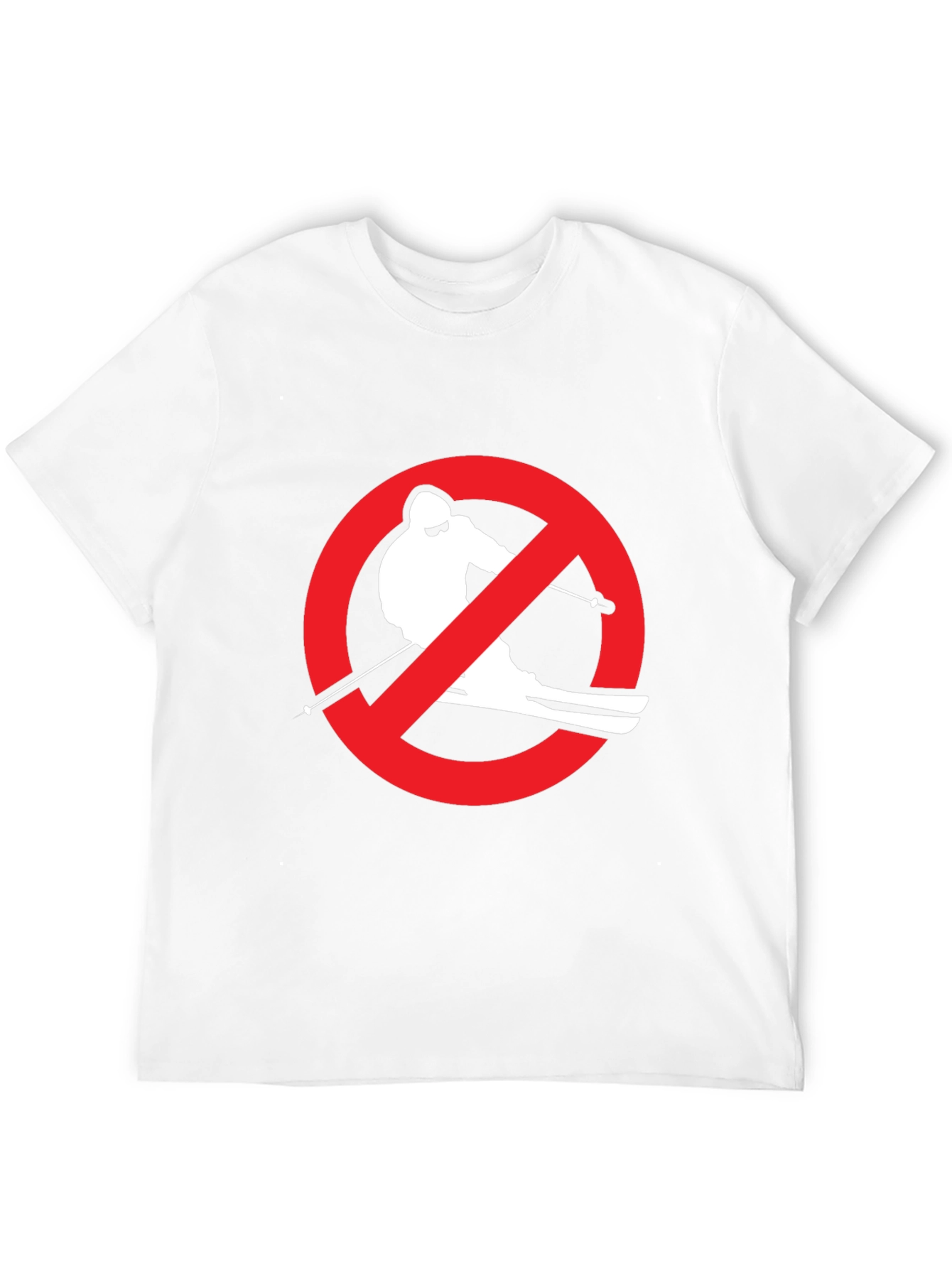 Black No Skiing Graphic Black T-Shirt view 12