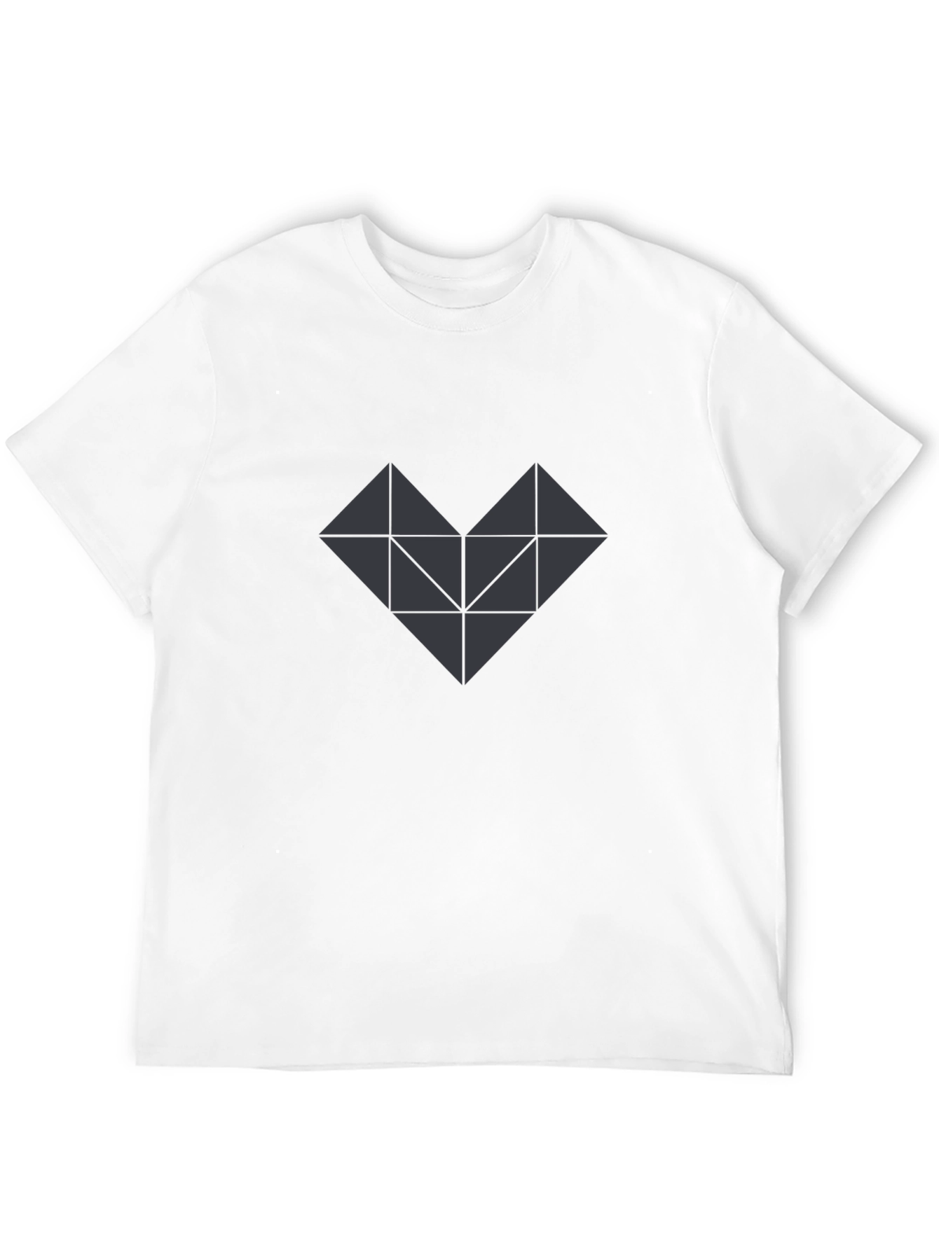 Black Geometric Heart Graphic Tee - Modern Minimalist Design view 12