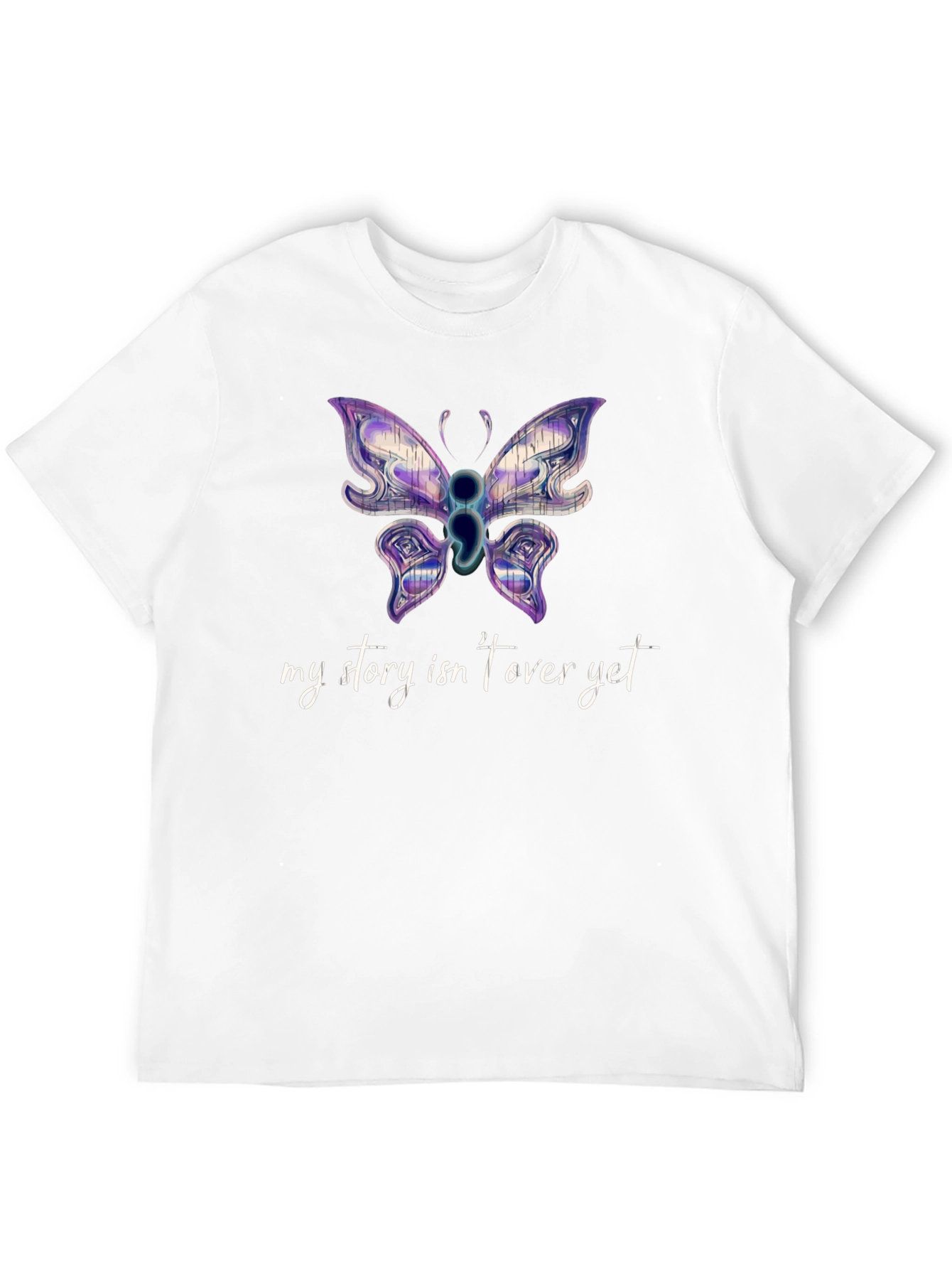 Black Semicolon Butterfly Graphic Tee view 12