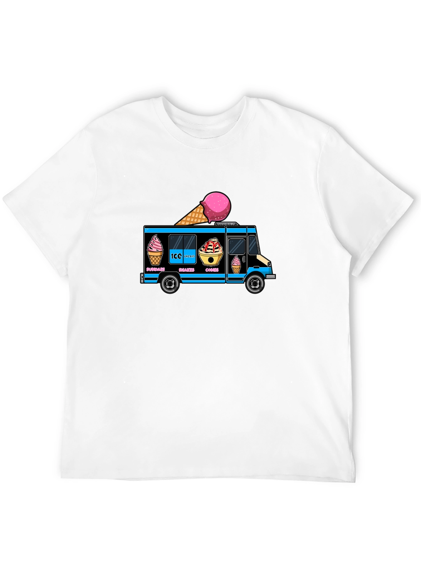 Black Ice Cream Truck Graphic Tee view 12