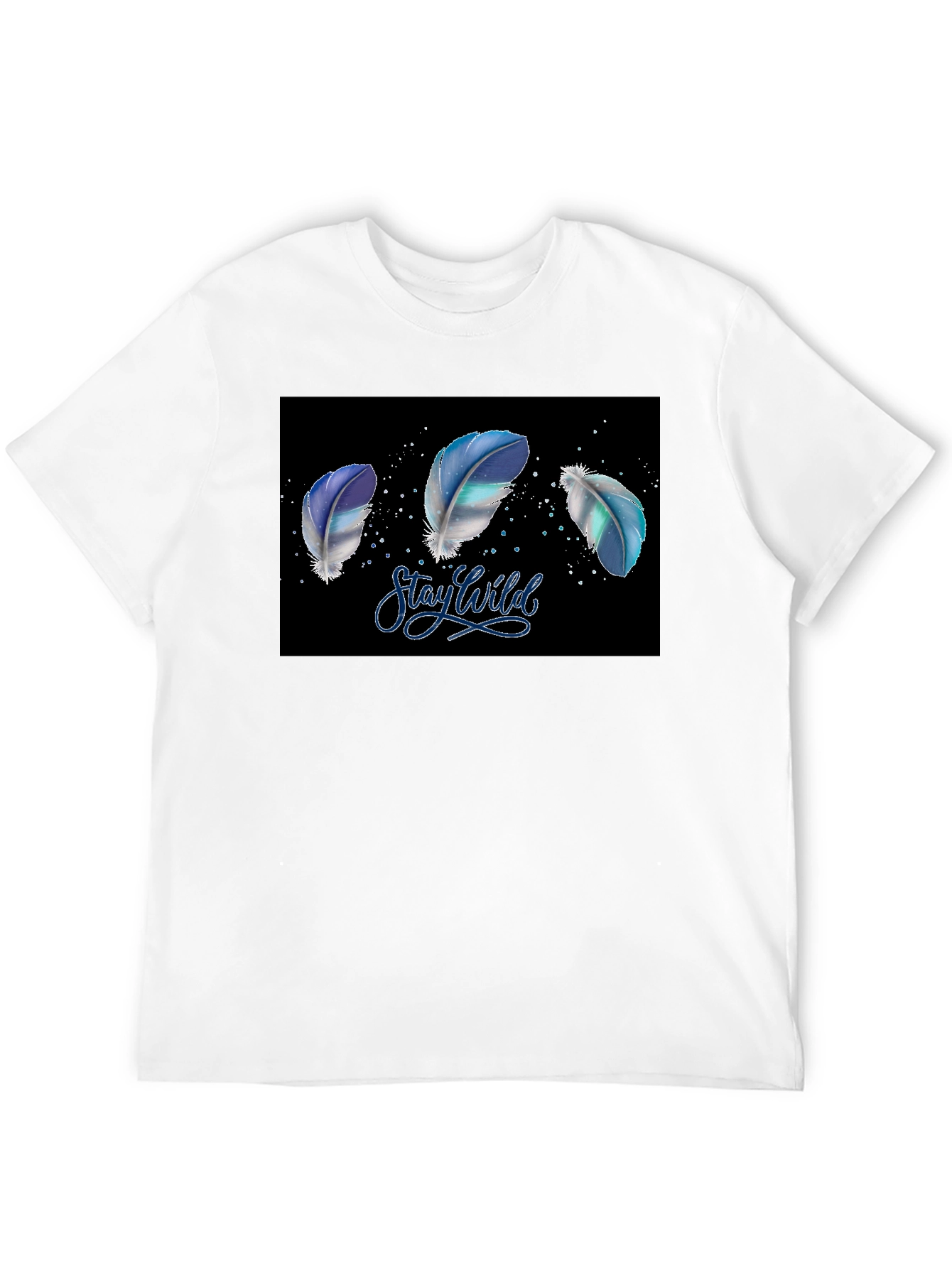 Black Stay Wild Feather T-Shirt - Black view 12