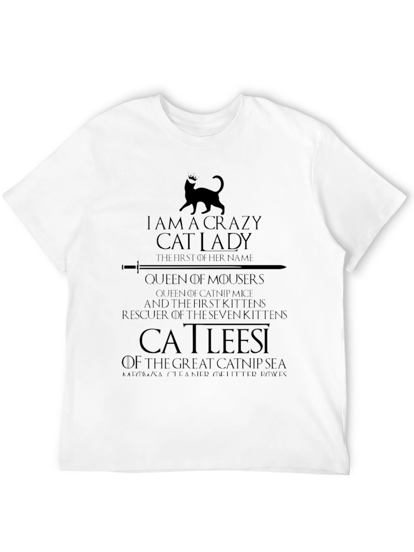 Black Crazy Cat Lady T-Shirt - Game Inspired view 12