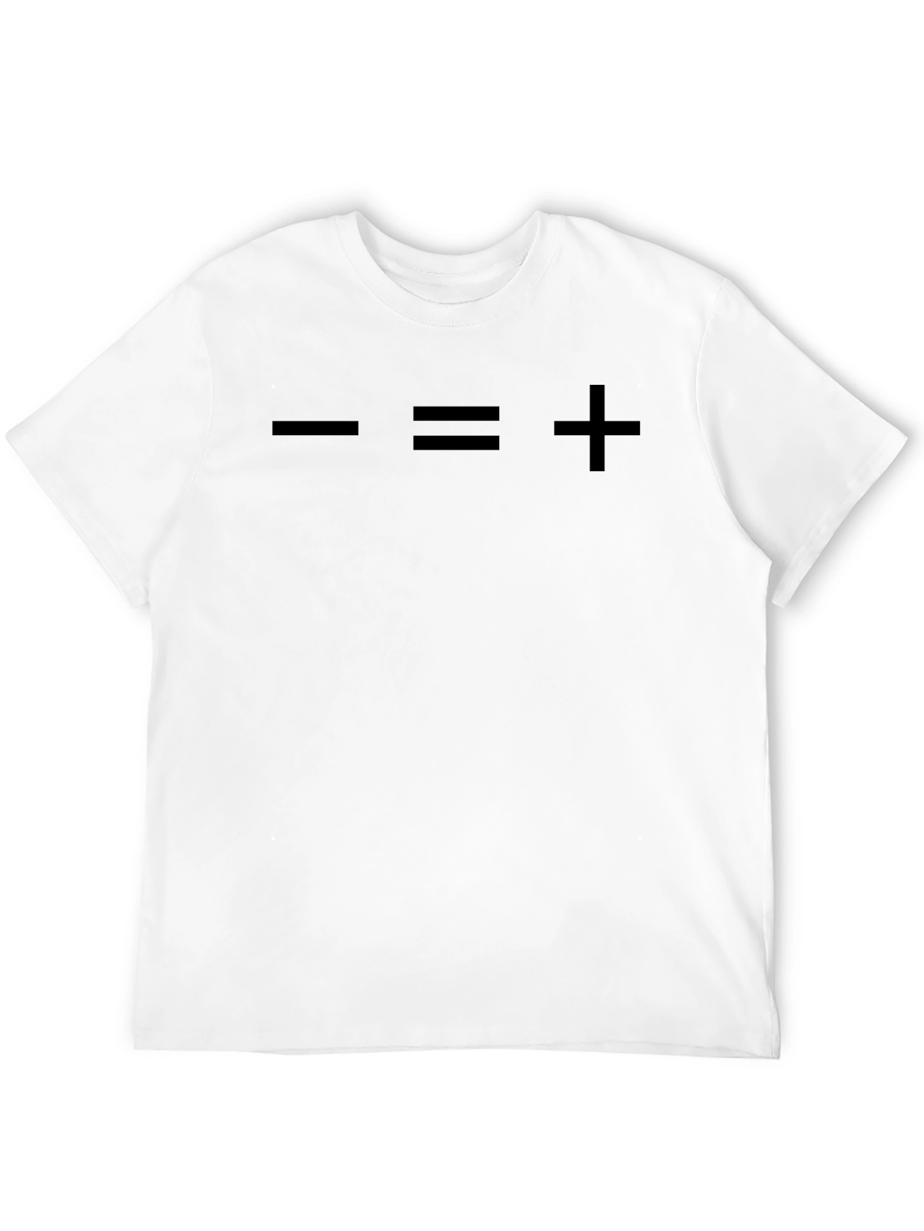 Black Math Symbol T-Shirt - Minus Equals Plus Design view 12