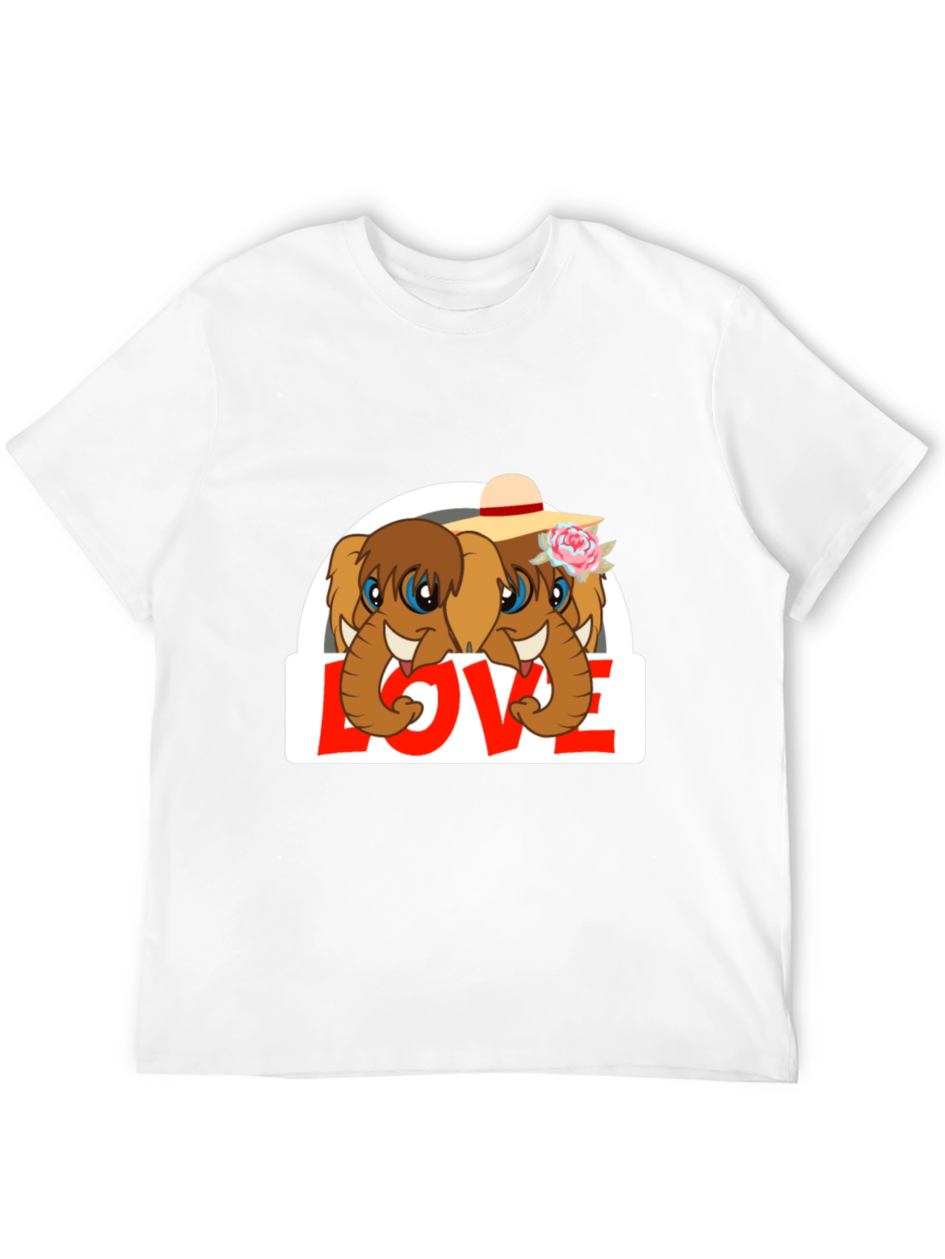 Black Elephant Love T-Shirt - Cute Animal Graphic Tee view 12